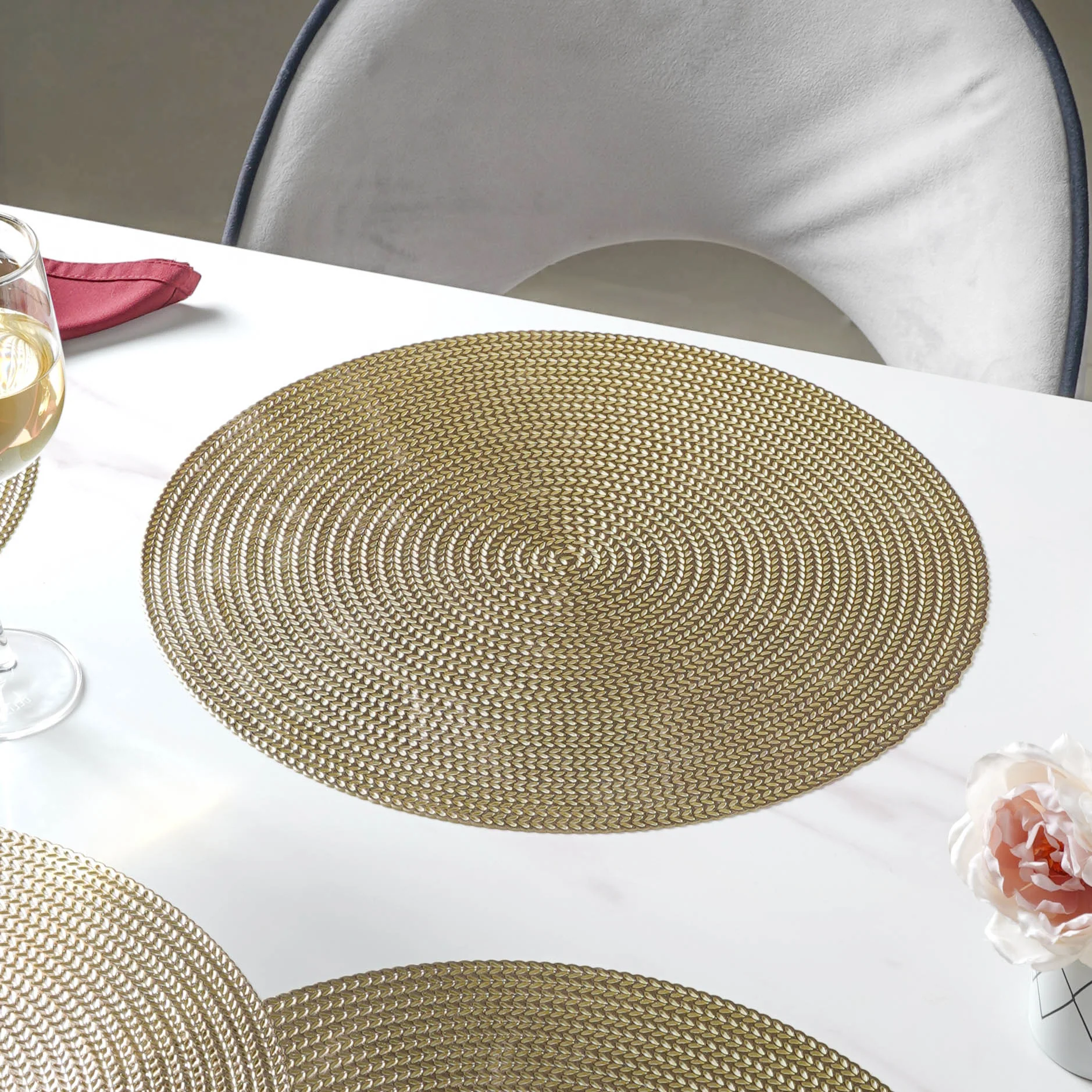 Round Gold Placemat Set of 6 - Image 10
