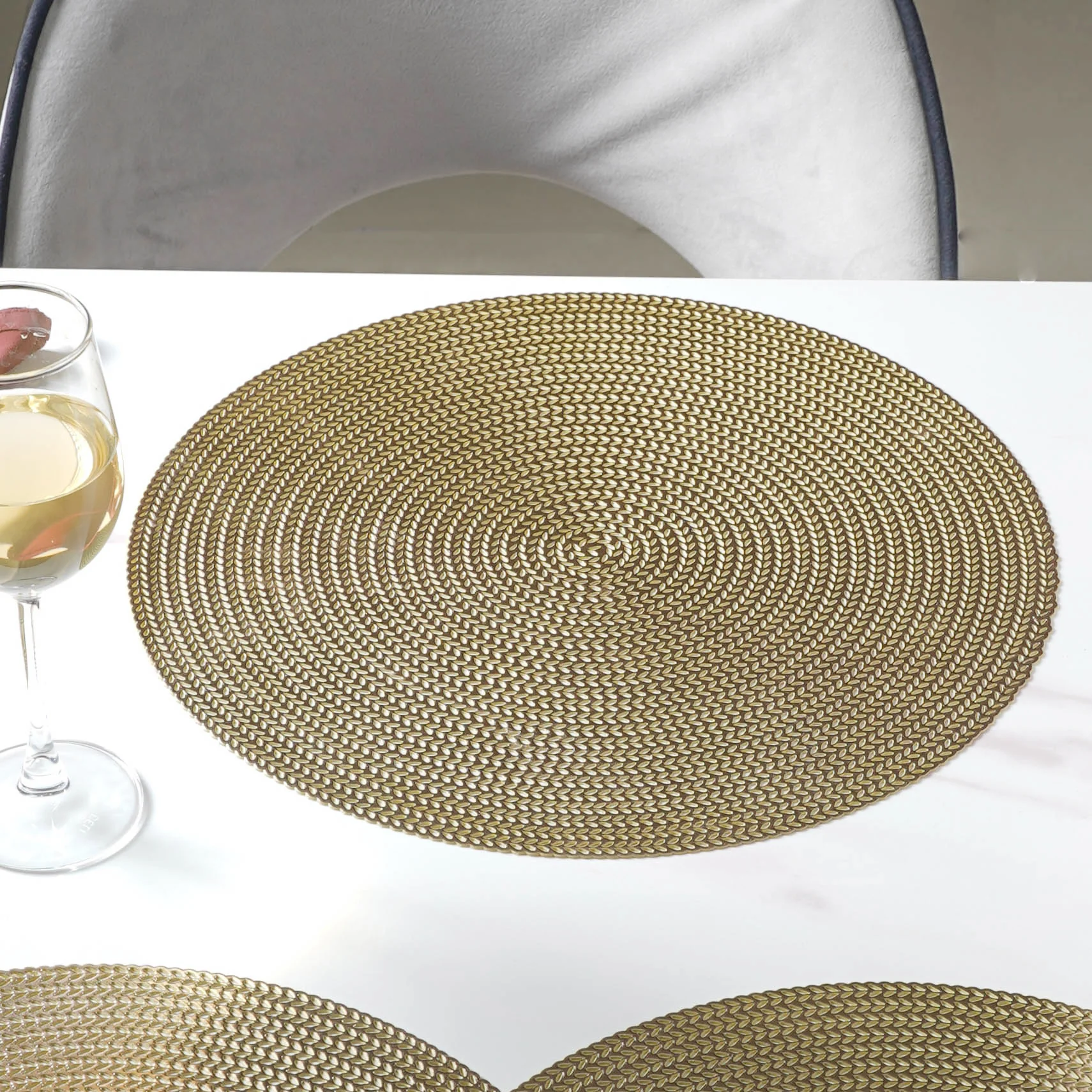 Round Gold Placemat Set of 6 - Image 9