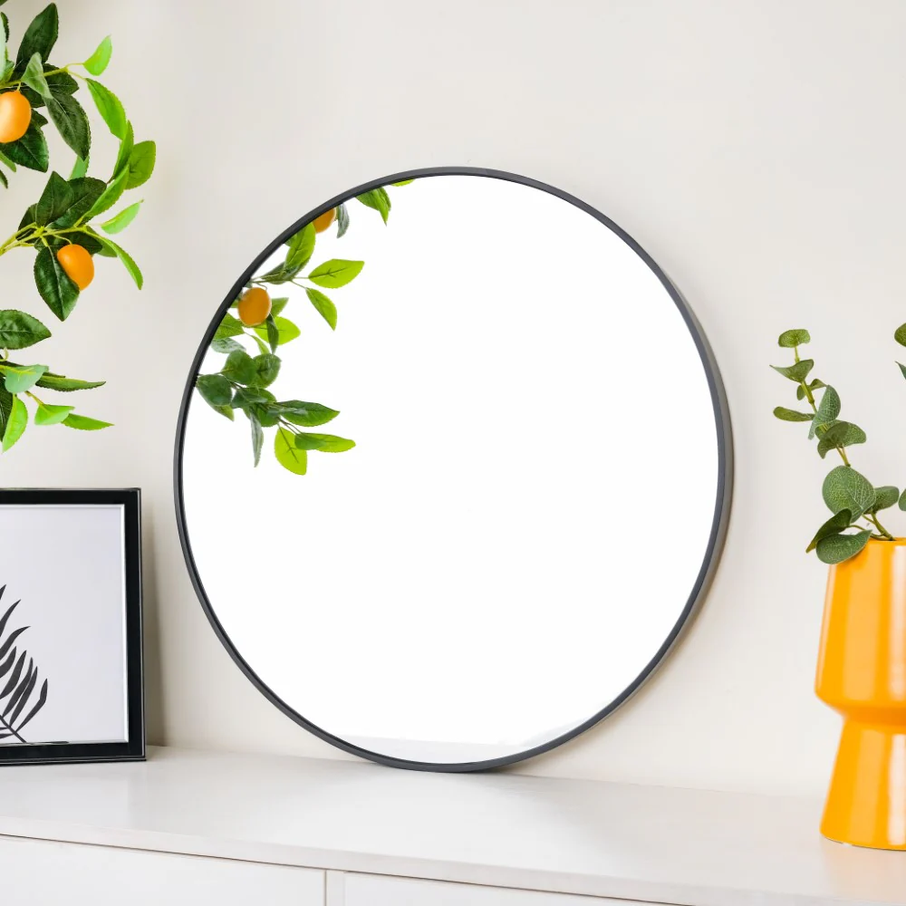 Round Wall Mirror Black 23 Inch - Image 4