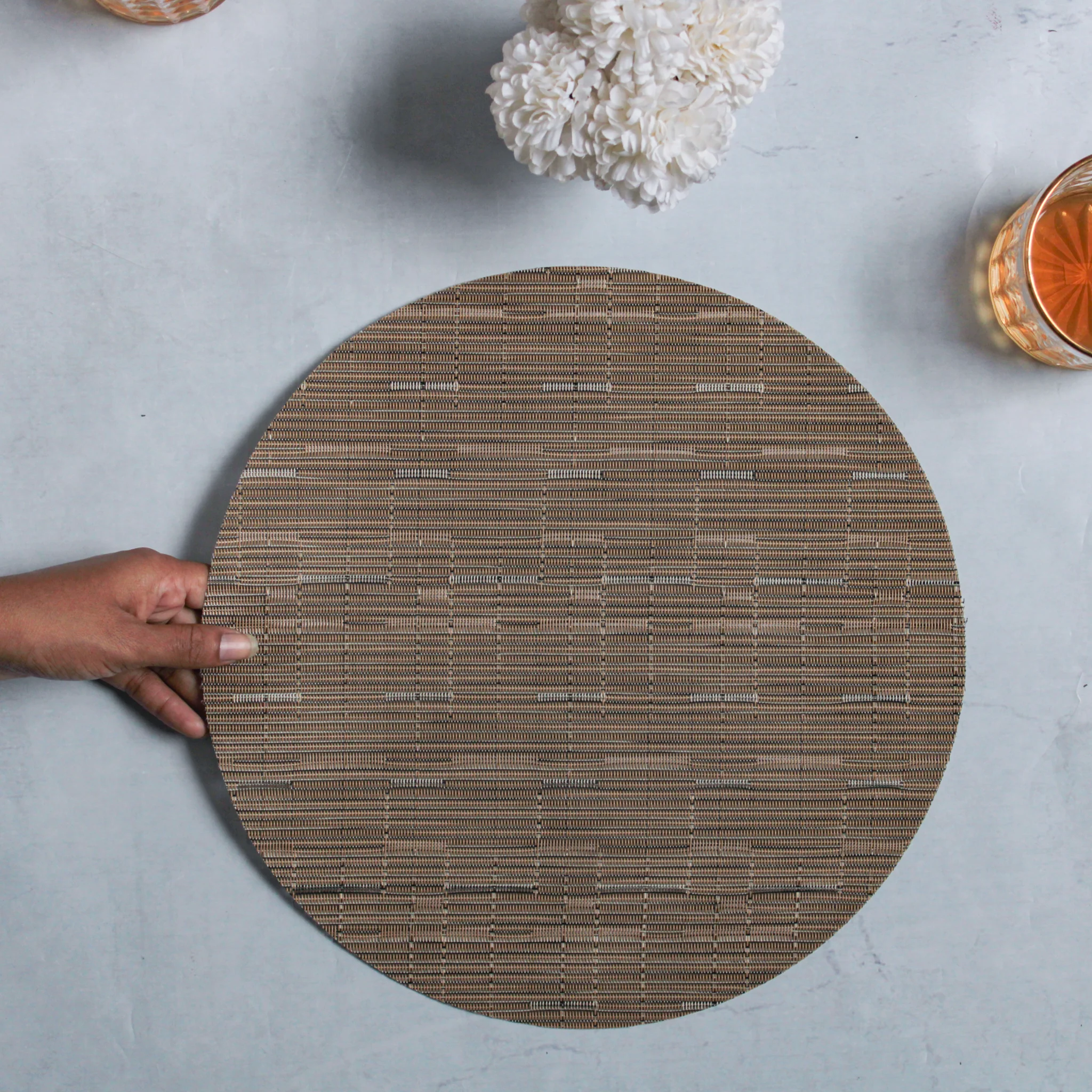 Round Placemat Bronze Set of 4 - Image 3