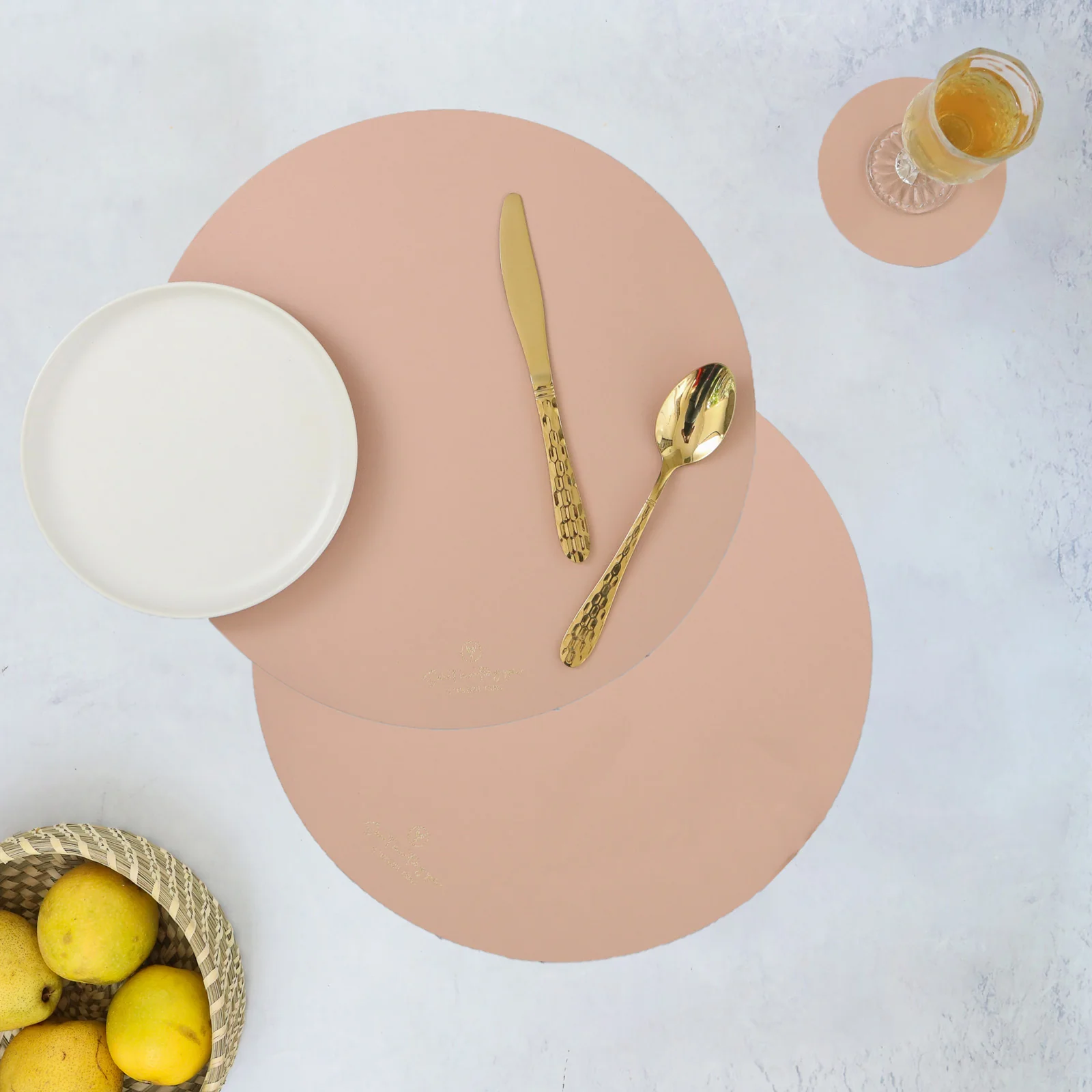 Round Placemat Pink Set of 2