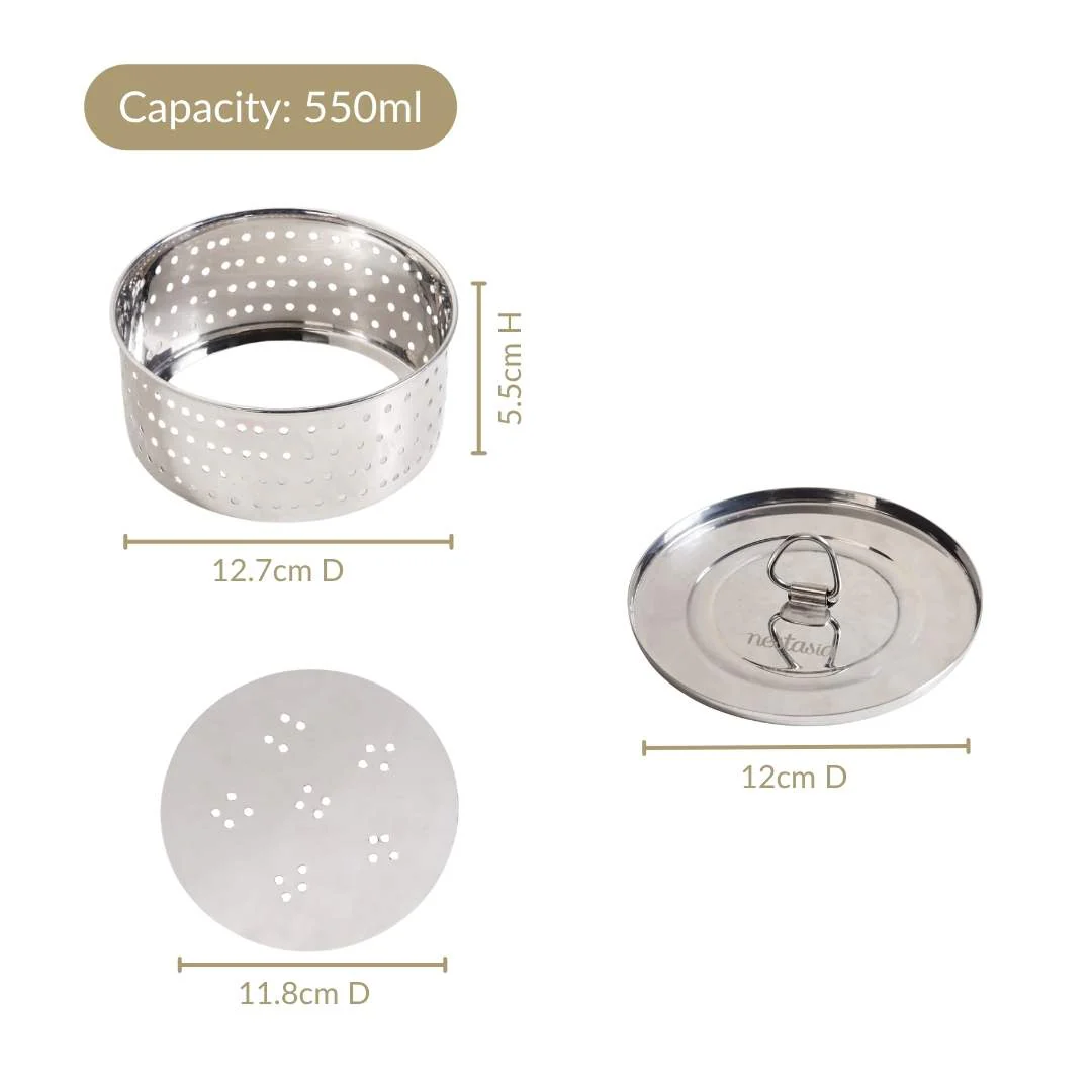 Round Stainless Steel Paneer Maker Mould Press 550ml - Image 4