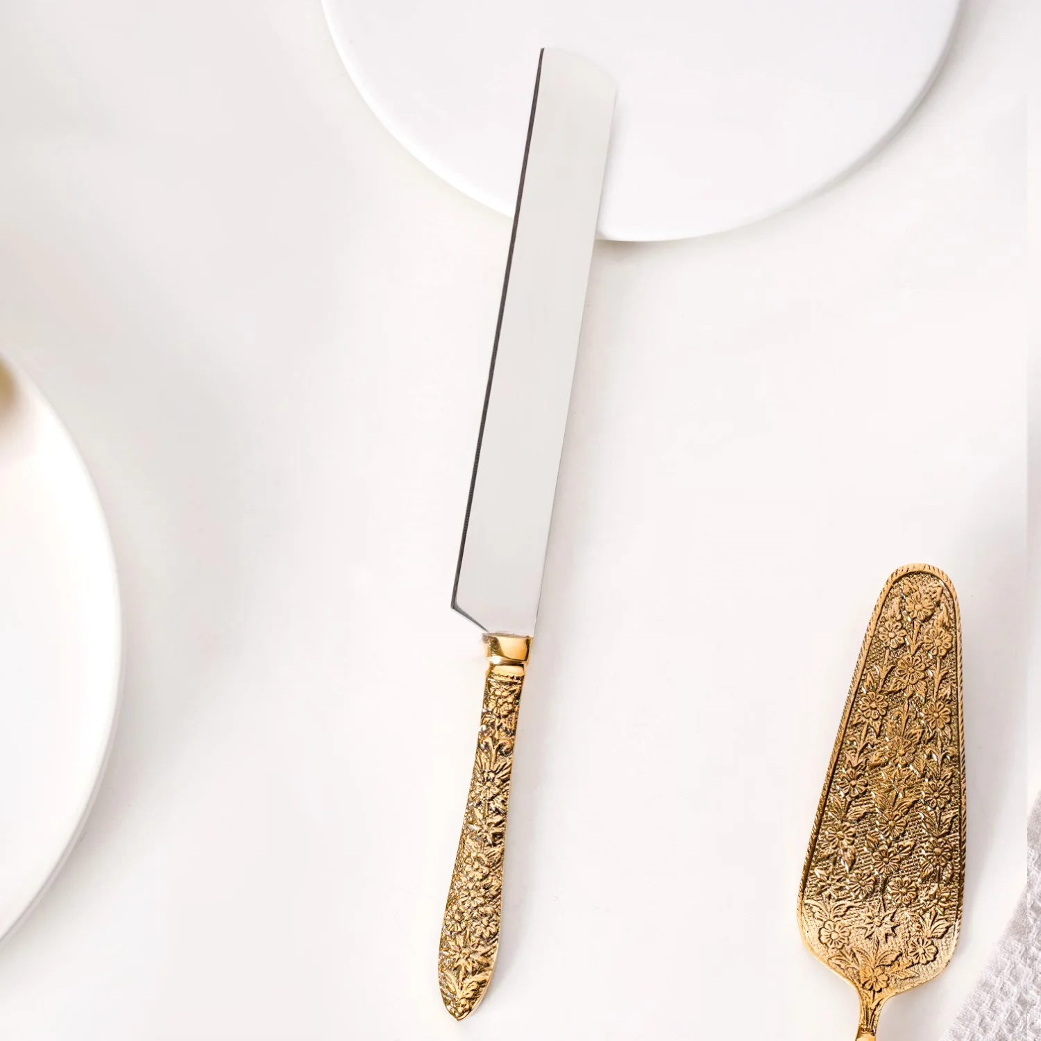 Royal Vintage Brass Cake Knife And Server Set Of 2 - Image 8