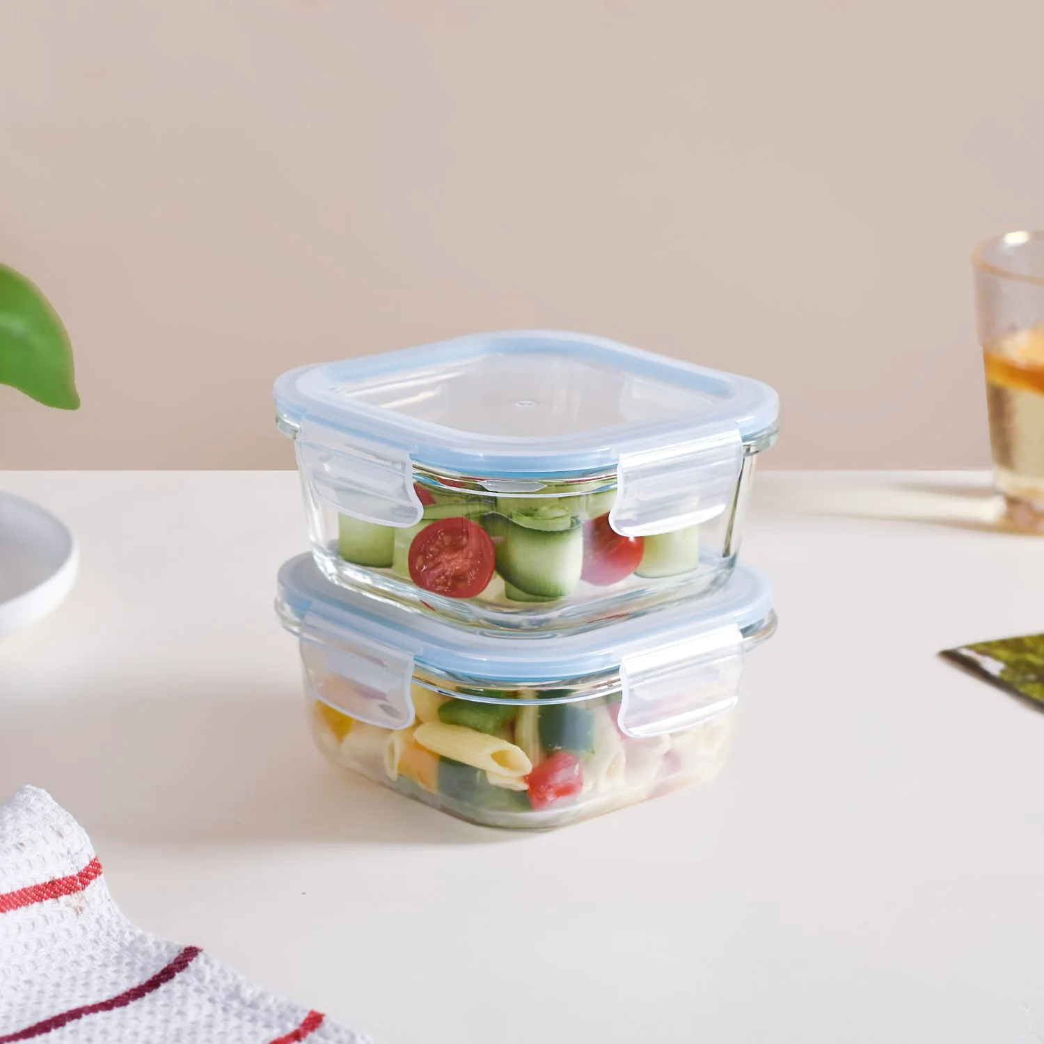 Safe Lock Glass Storage Container Set of 2 Airtight 500ml - Image 2