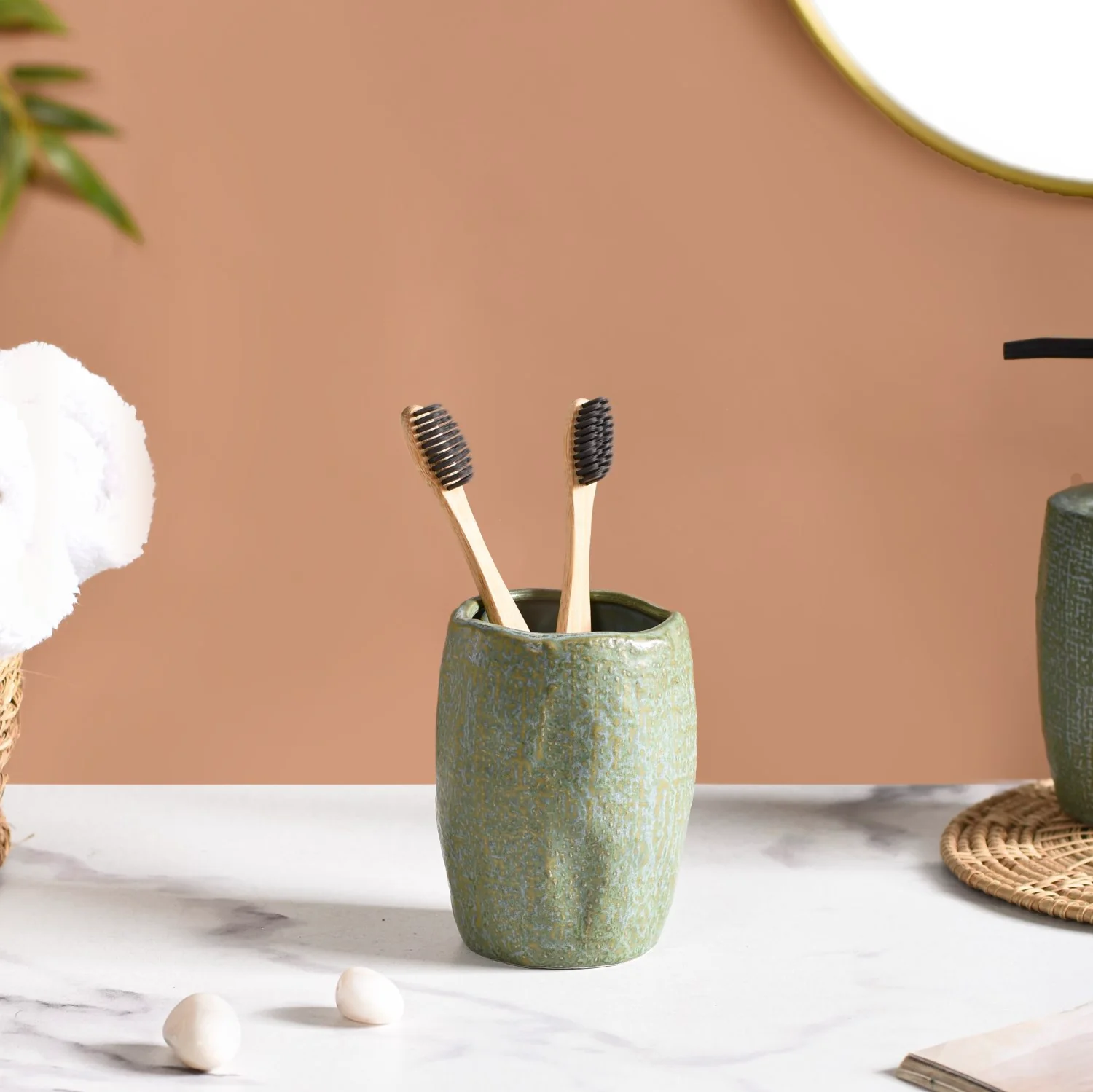 Sage Green Bathroom Set Of 2 With Organic Texture - Image 8