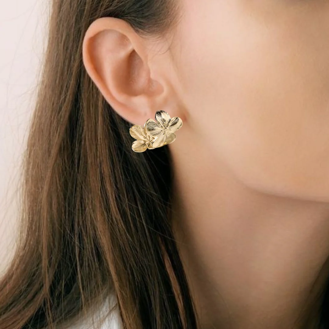 Sakura Hana Gold Hoop Earrings - Image 5