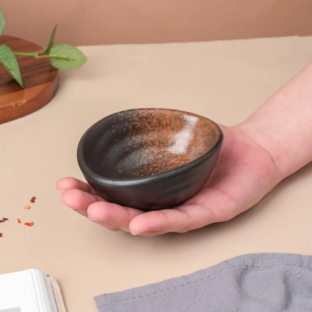 Savanna Stoneware Dip Bowl Earthy Brown 50ml - Image 2