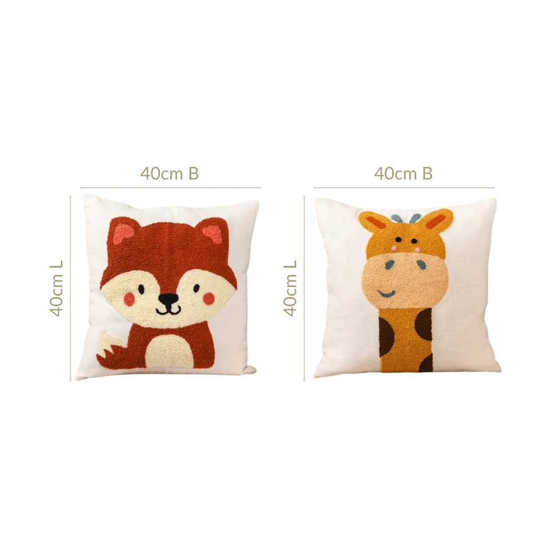 Savanna Stories Embroidered Cushion Cover Set Of 2 40x40cm - Image 3