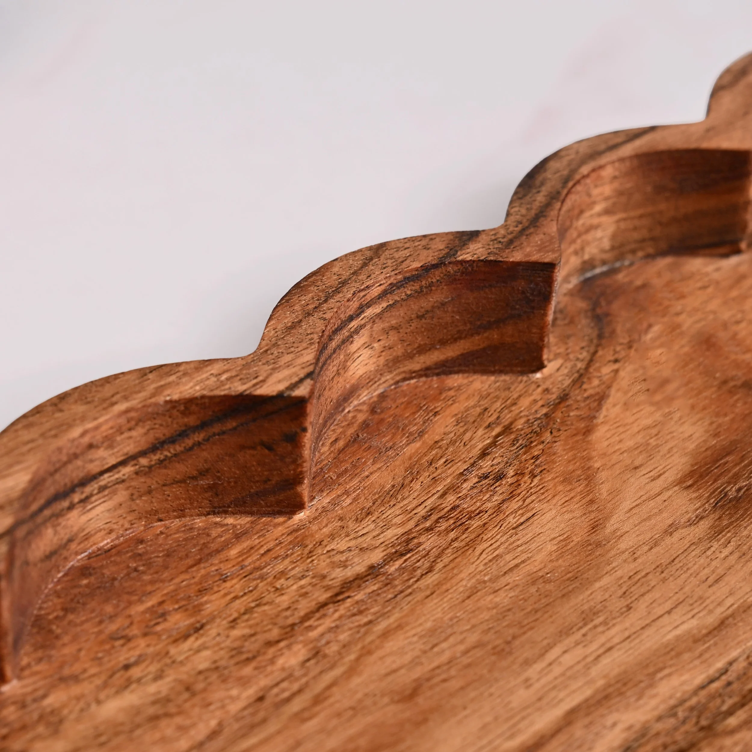 Scallop Acacia Wood Rectangle Serving Platter 38x26cm - Image 6