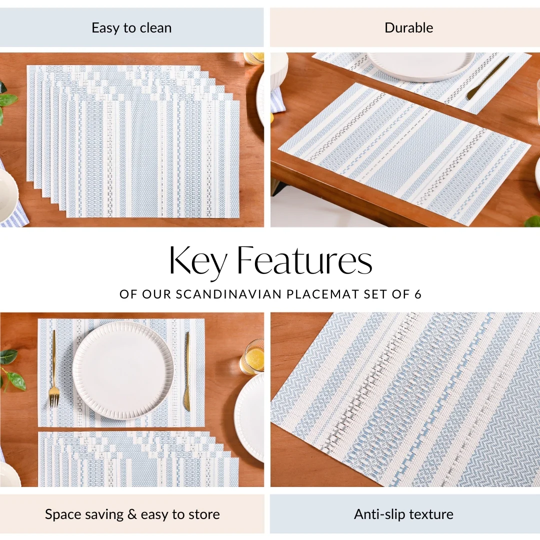 Scandinavian Dining Table Placemat Set Of 6 - Image 5