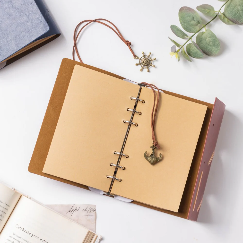 Seafarer Leather Journal With Anchor Tassel Brown 75 Pages - Image 2