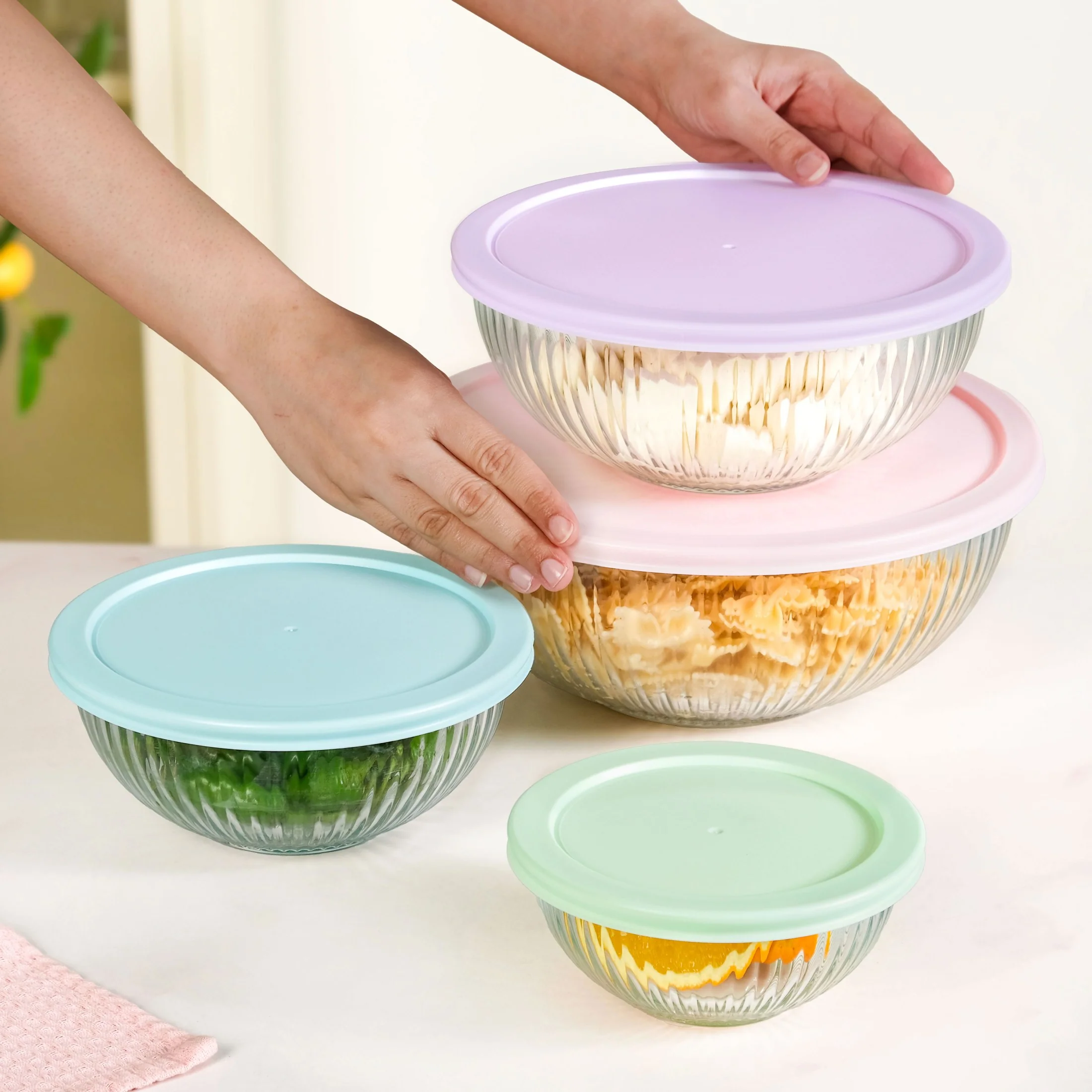 Sealpro Fluted Glass Container Set Of 4 S 500ml M 1000ml L 2000ml XL 3500ml - Image 3