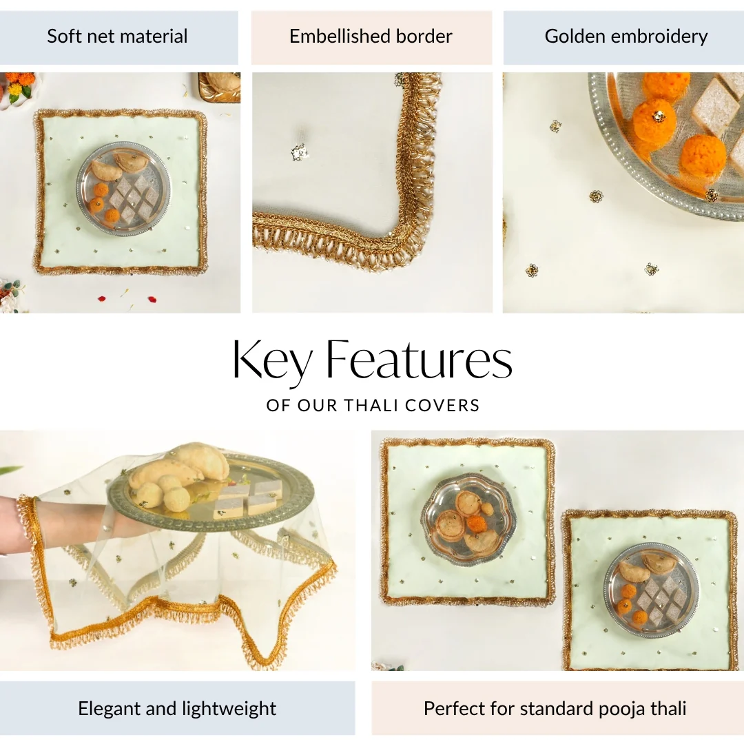 Sequinned Sage Thali Covers Set Of 2 - Image 4