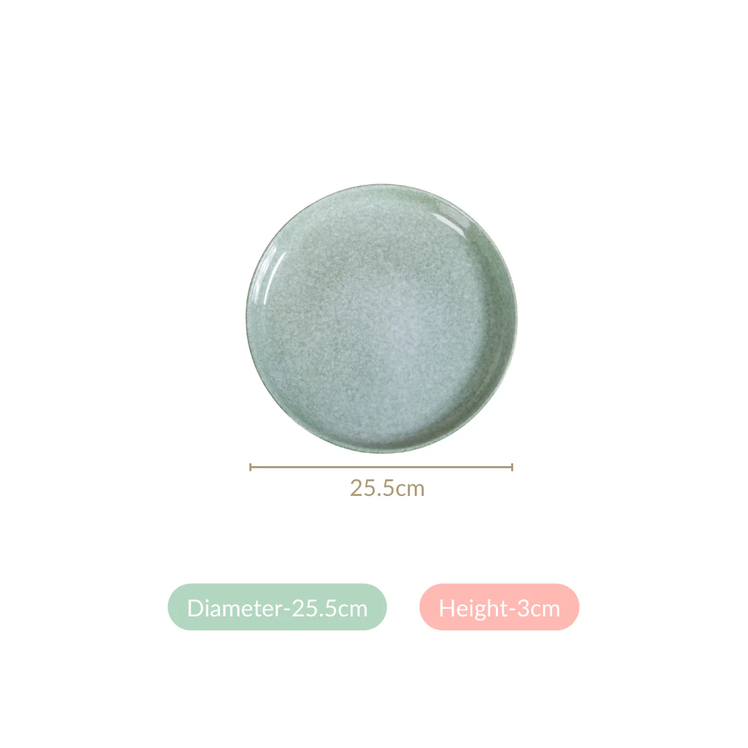 Sera Ceramic Dinner Plate Set Of 6 Sage Green 10 Inch - Image 4