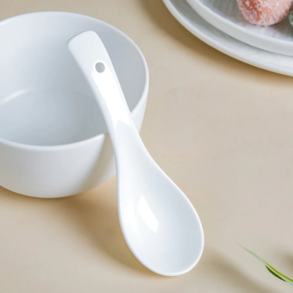 Serena Ceramic Soup Spoon White - Image 2
