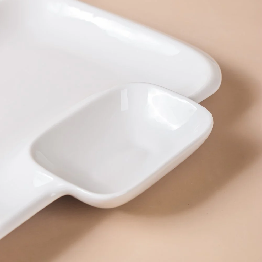 Serena Lily White Rectangle Section Plate Large - Image 6
