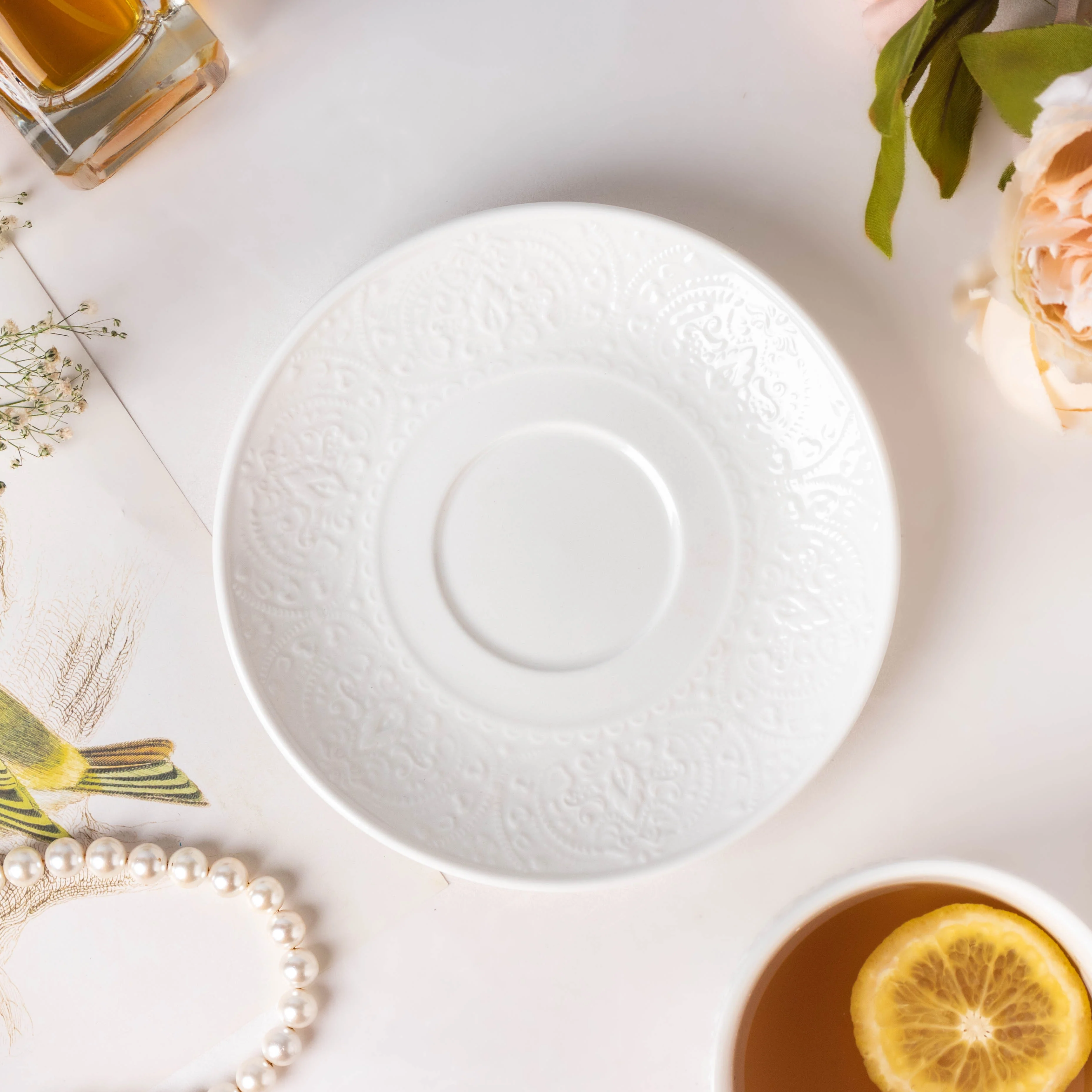 Serena White Truffle Cup and Saucer Set - Image 10