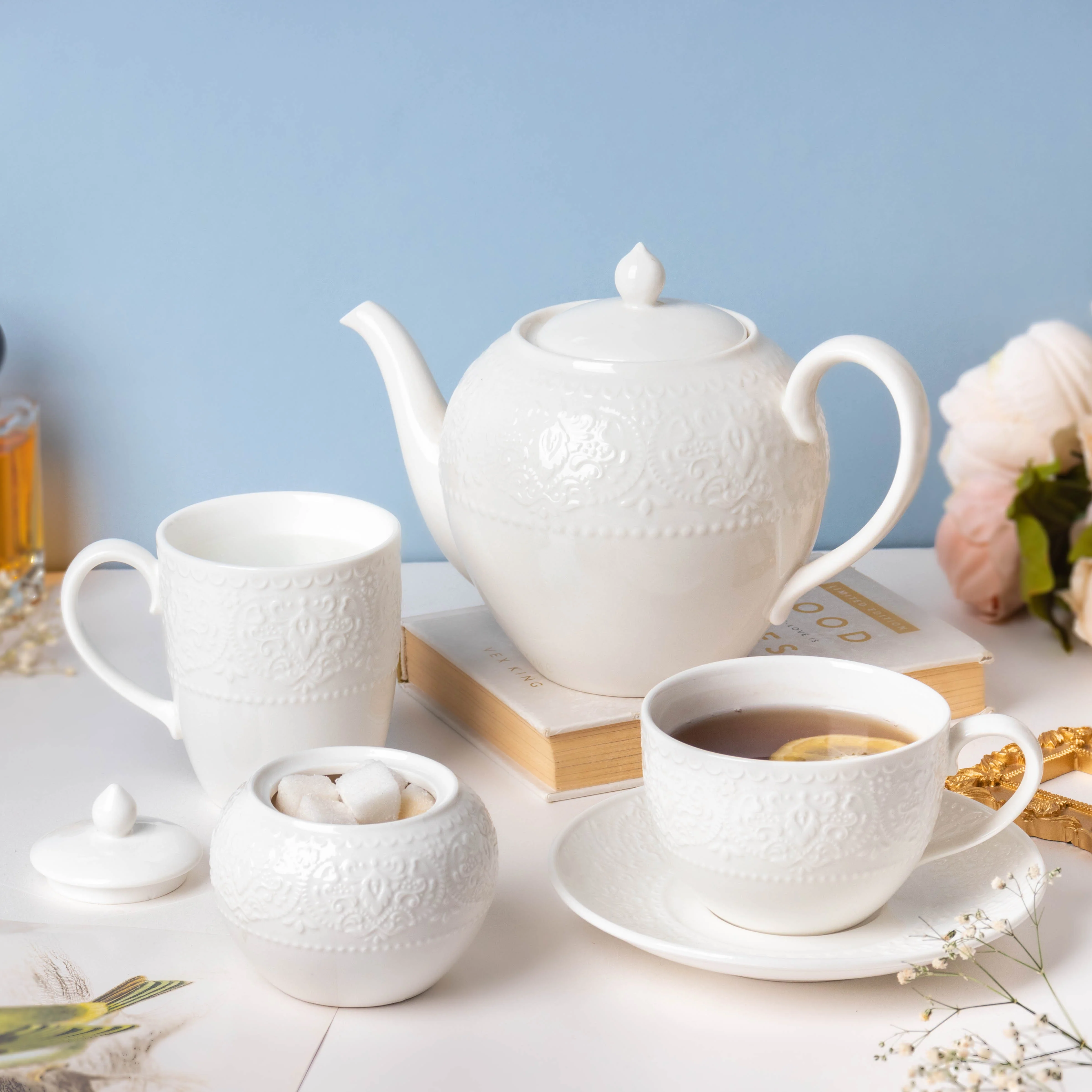 Serena White Truffle Cup and Saucer Set - Image 9