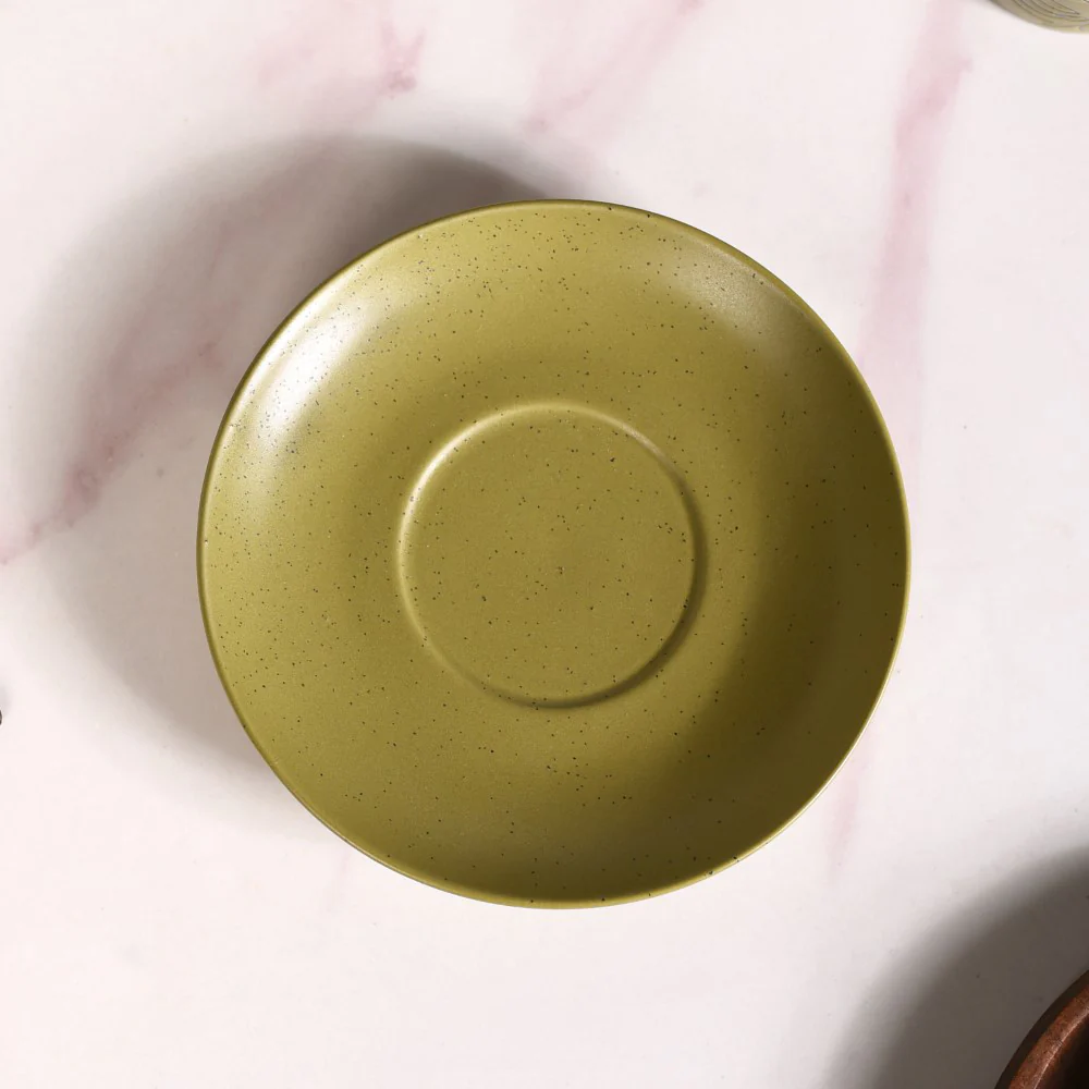 Serene Tropics Ceramic Tea Cup And Saucer Set Of 4 Olive 225ml - Image 8