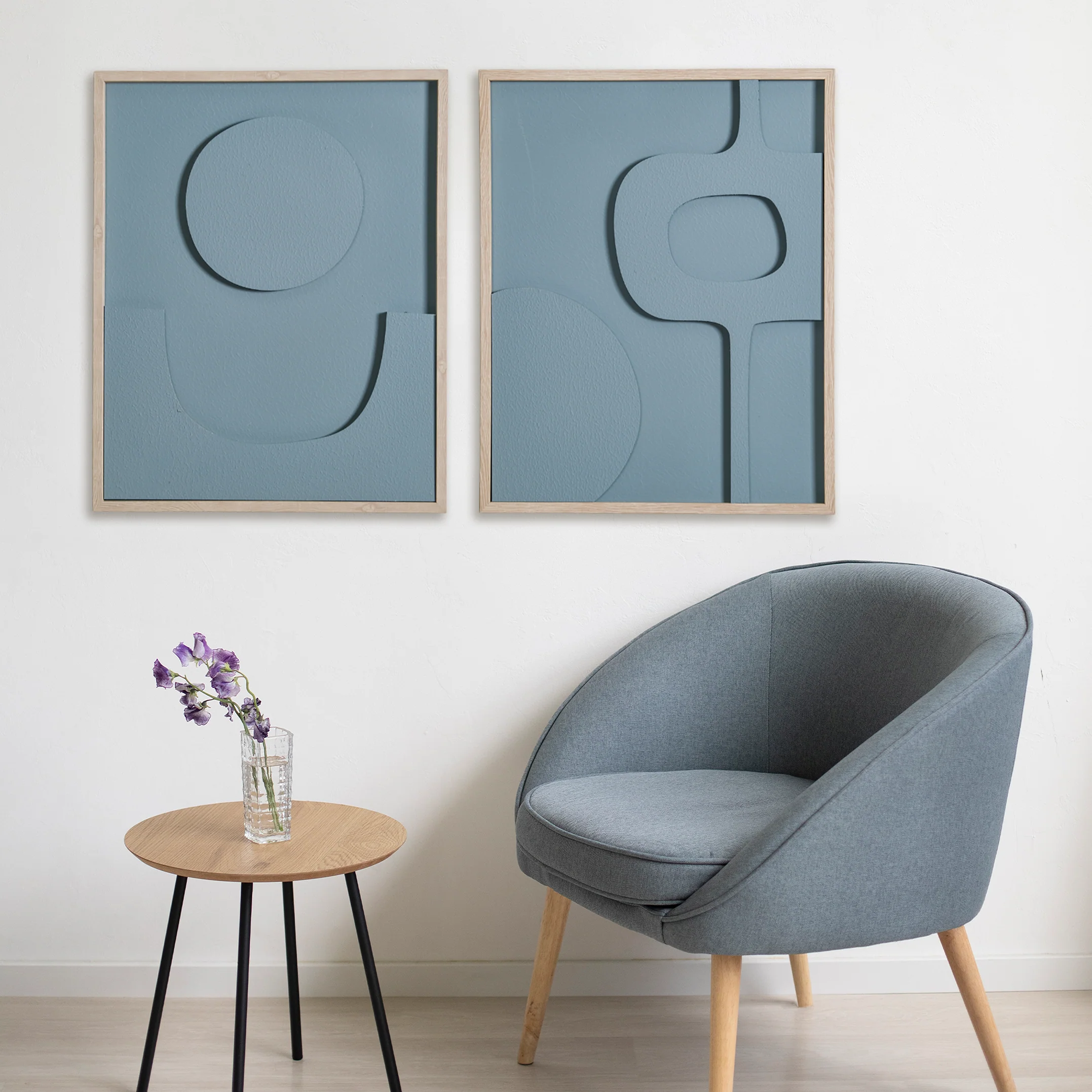 Set Of 2 3D Relief Wall Art With Frame 20x16 Inch - Image 7