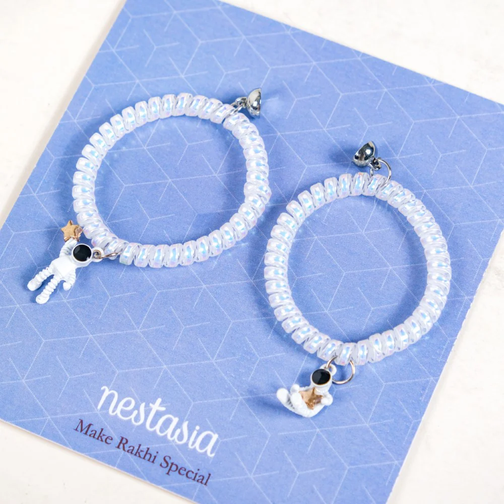 Set Of 2 Astronaut Charm Bracelet With Magnetic Clasp - Image 4