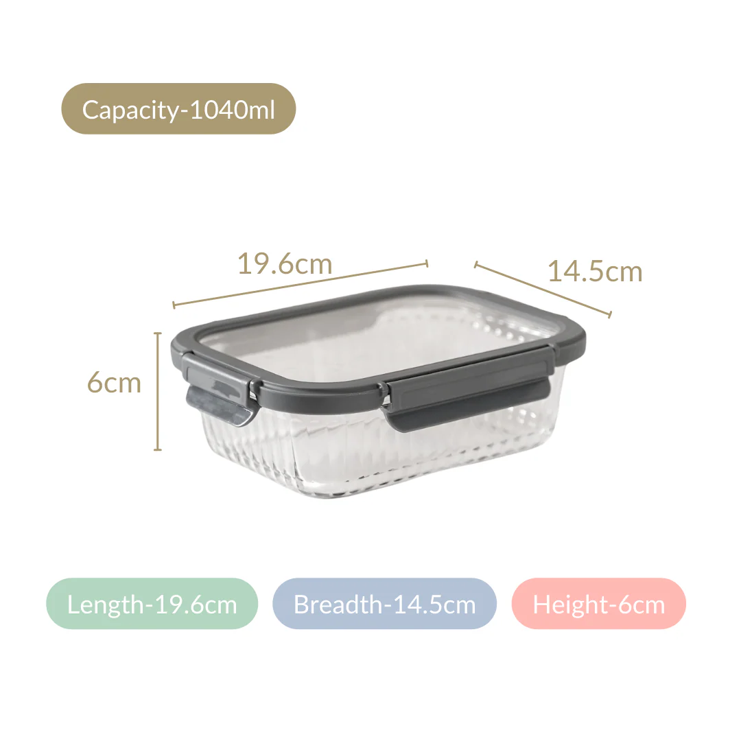 Set Of 2 Borosilicate Glass Food Storage Container 1040ml - Image 5