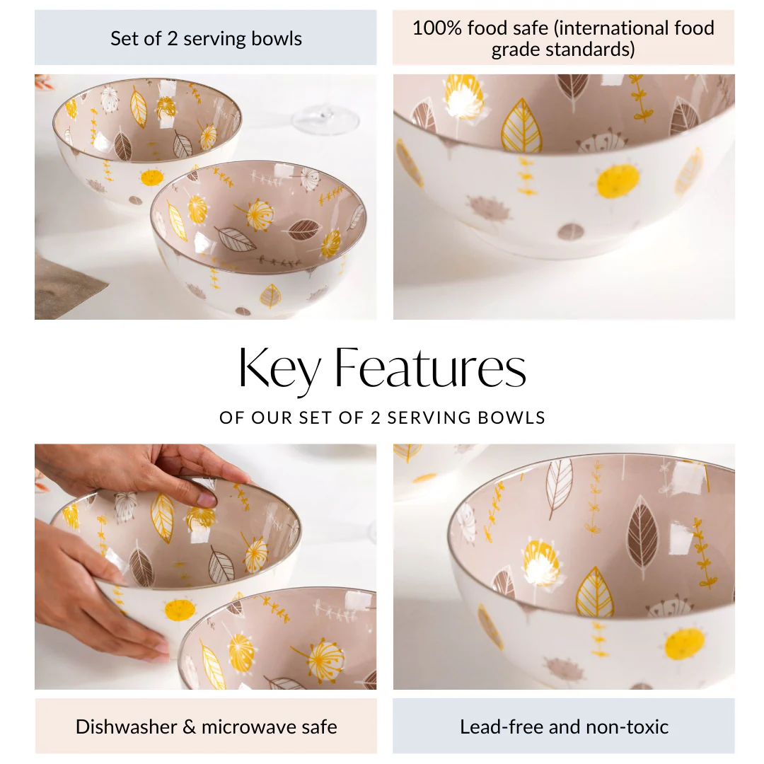 Set Of 2 Dandelion Serving Bowls 1650ml - Image 7