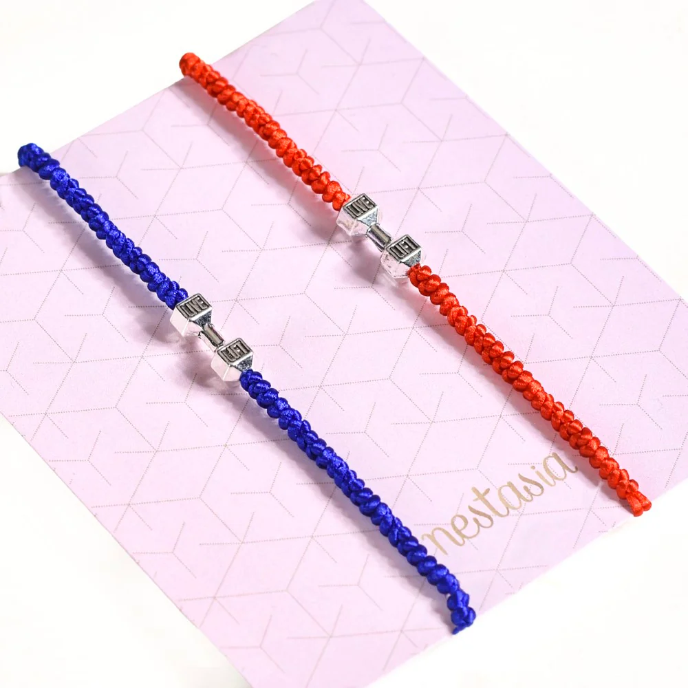Set Of 2 Dumbbell Charm Bracelet - Image 4