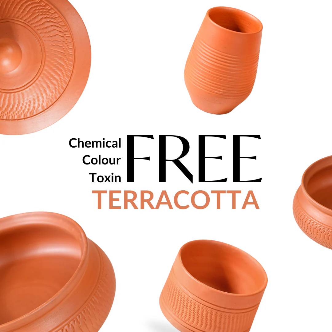 Set Of 2 Engraved Terracotta Serving Bowls With Lid 1400ml - Image 5
