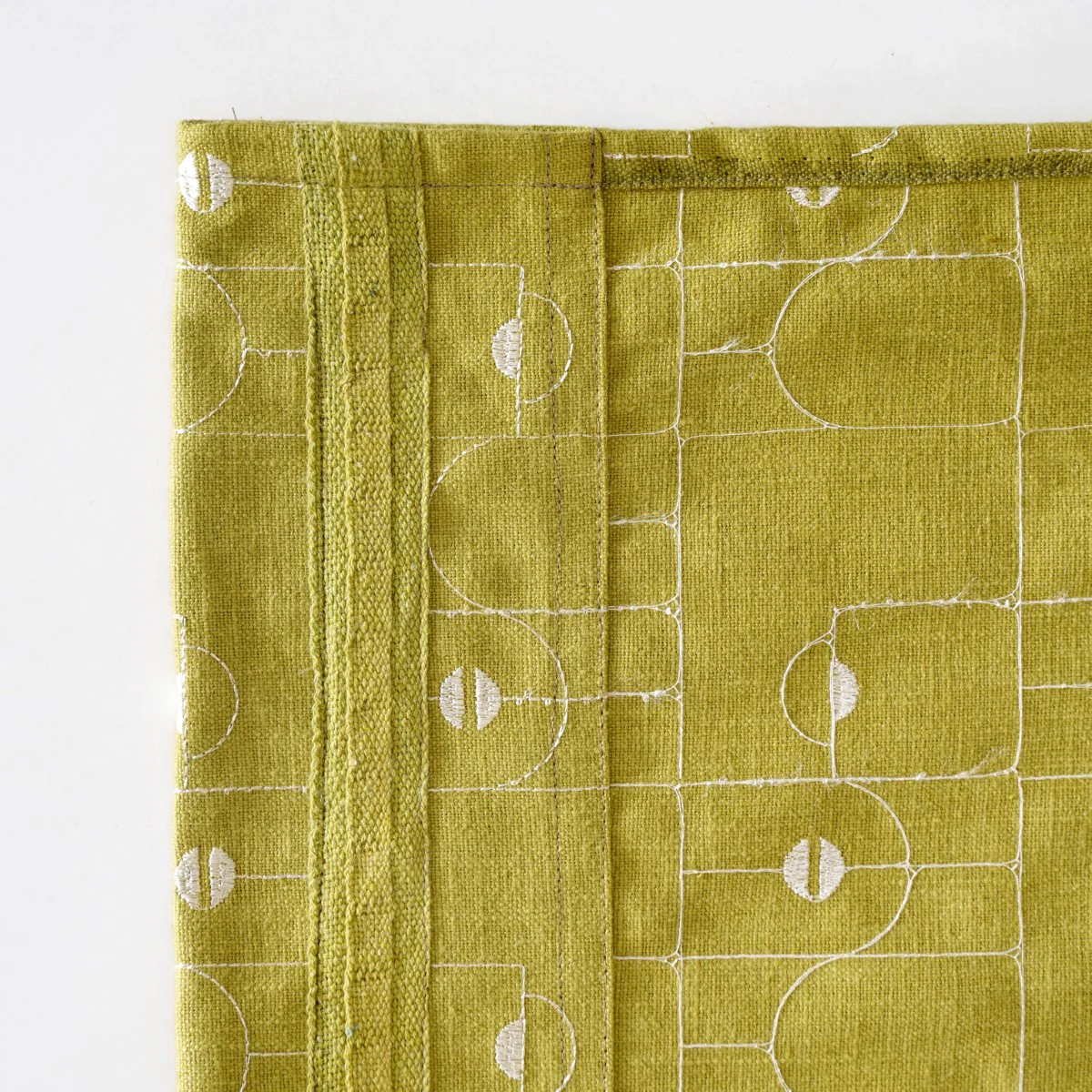Set Of 2 Olive Green Embroidered Full Length Curtain 84x54 Inch - Image 8