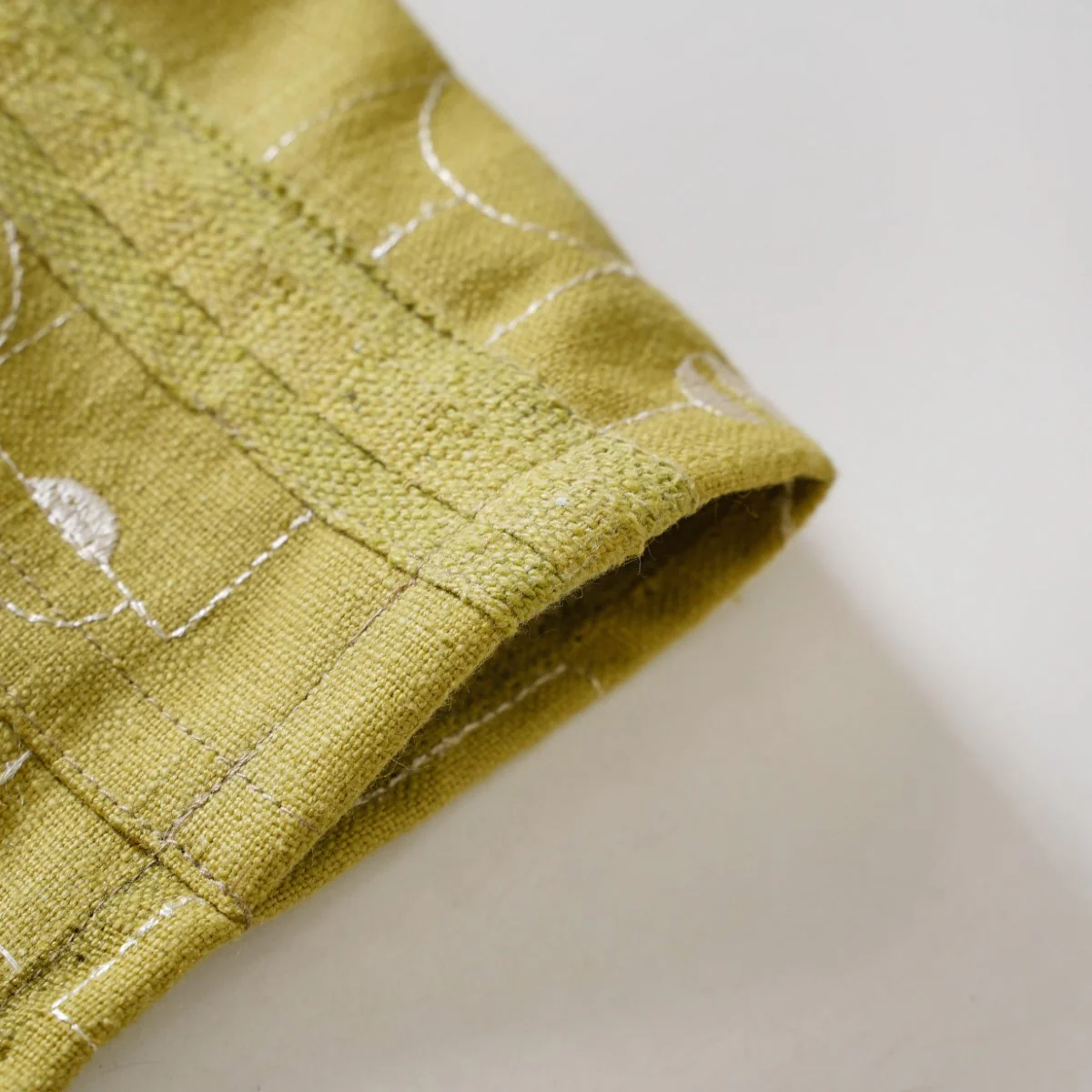 Set Of 2 Olive Green Embroidered Full Length Curtain 84x54 Inch - Image 9