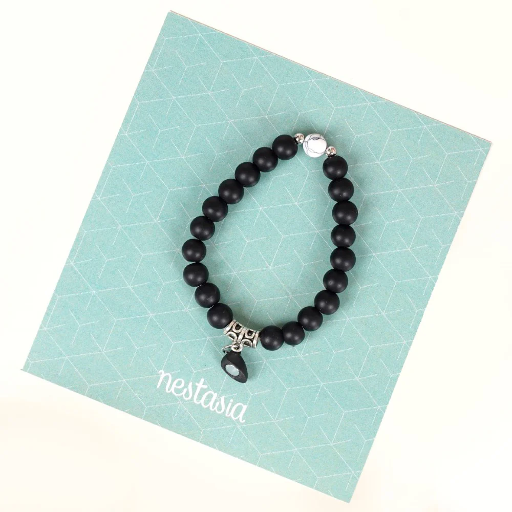 Set Of 2 Onyx Howlite Magnetic Stone Bracelet - Image 4