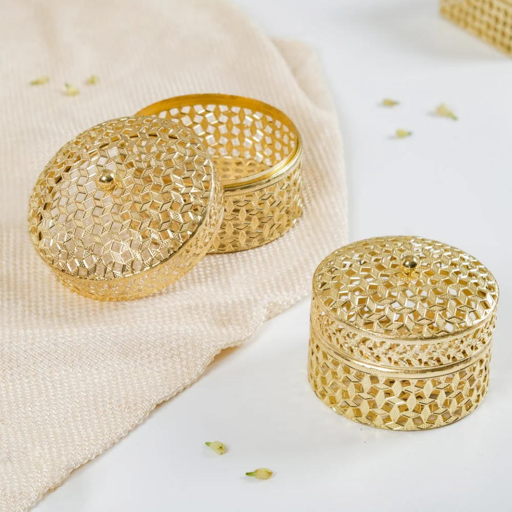 Set Of 2 Ornate Dry Fruit Box Gold - Image 16