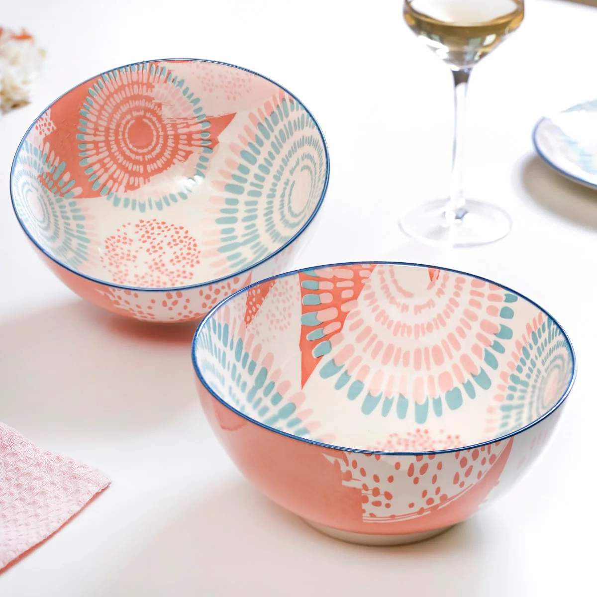 Set Of 2 Pastel Ceramic Serving Bowls 1650ml - Image 3