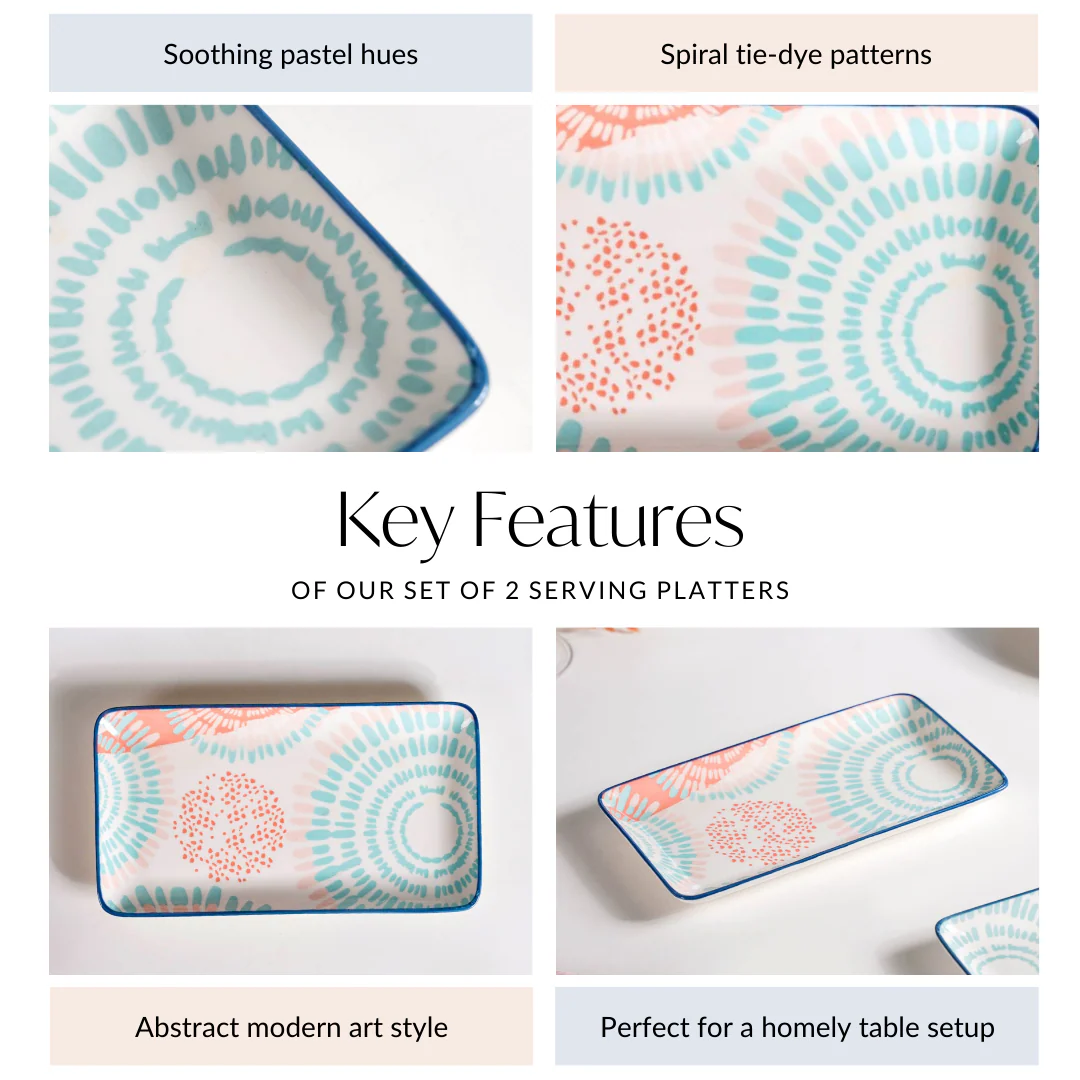 Set Of 2 Pastel Dream Snack Platters 8 Inch - Image 7