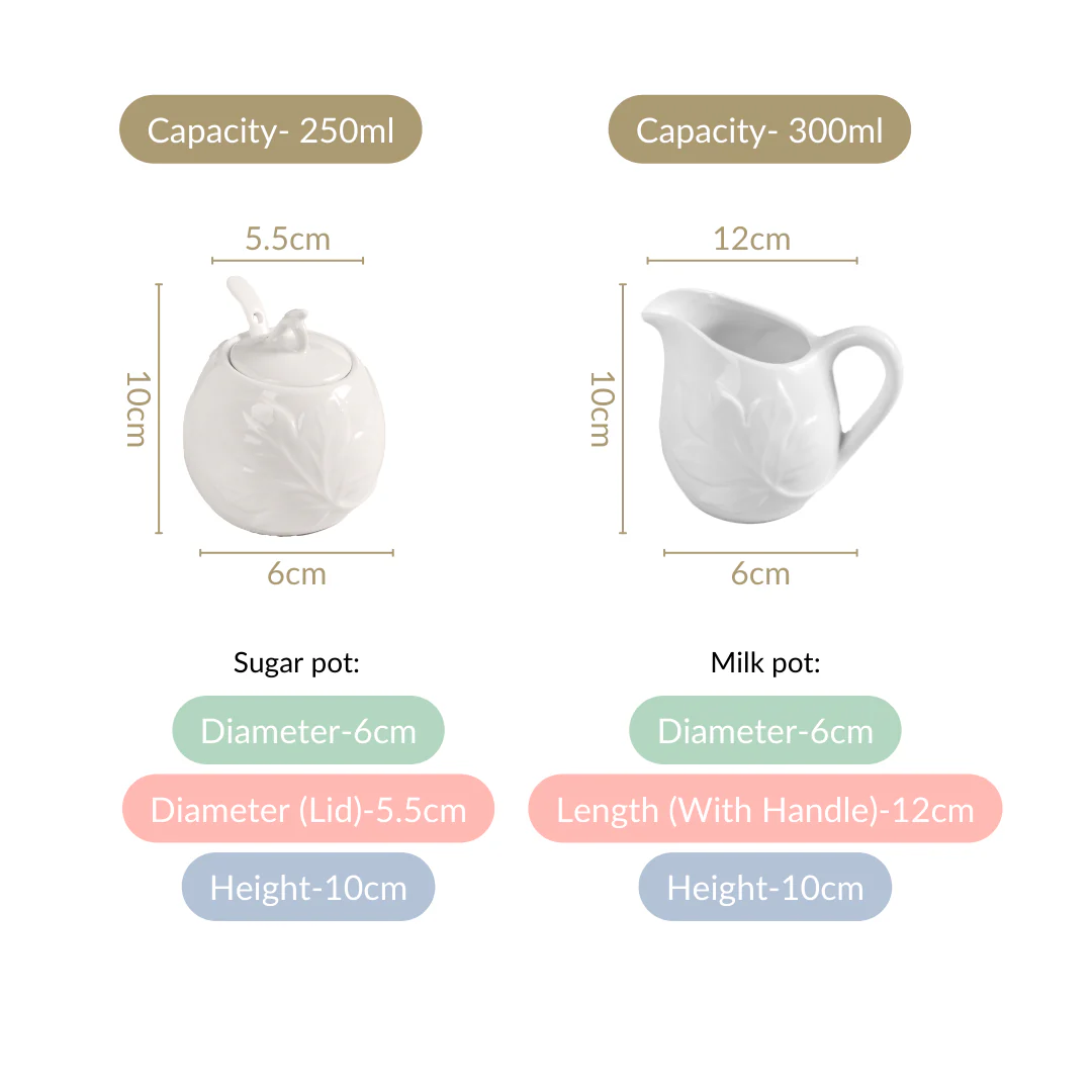 Set Of 2 Sugar And Milk Pots With Wooden Stand - Image 4