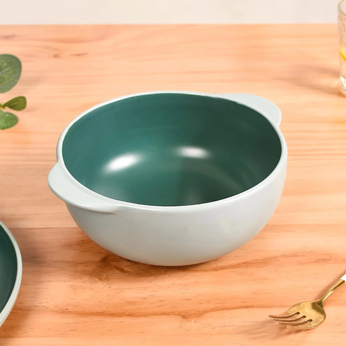 Set Of 2 Zoella Green Serving Bowls With Handles 1900ml - Image 4