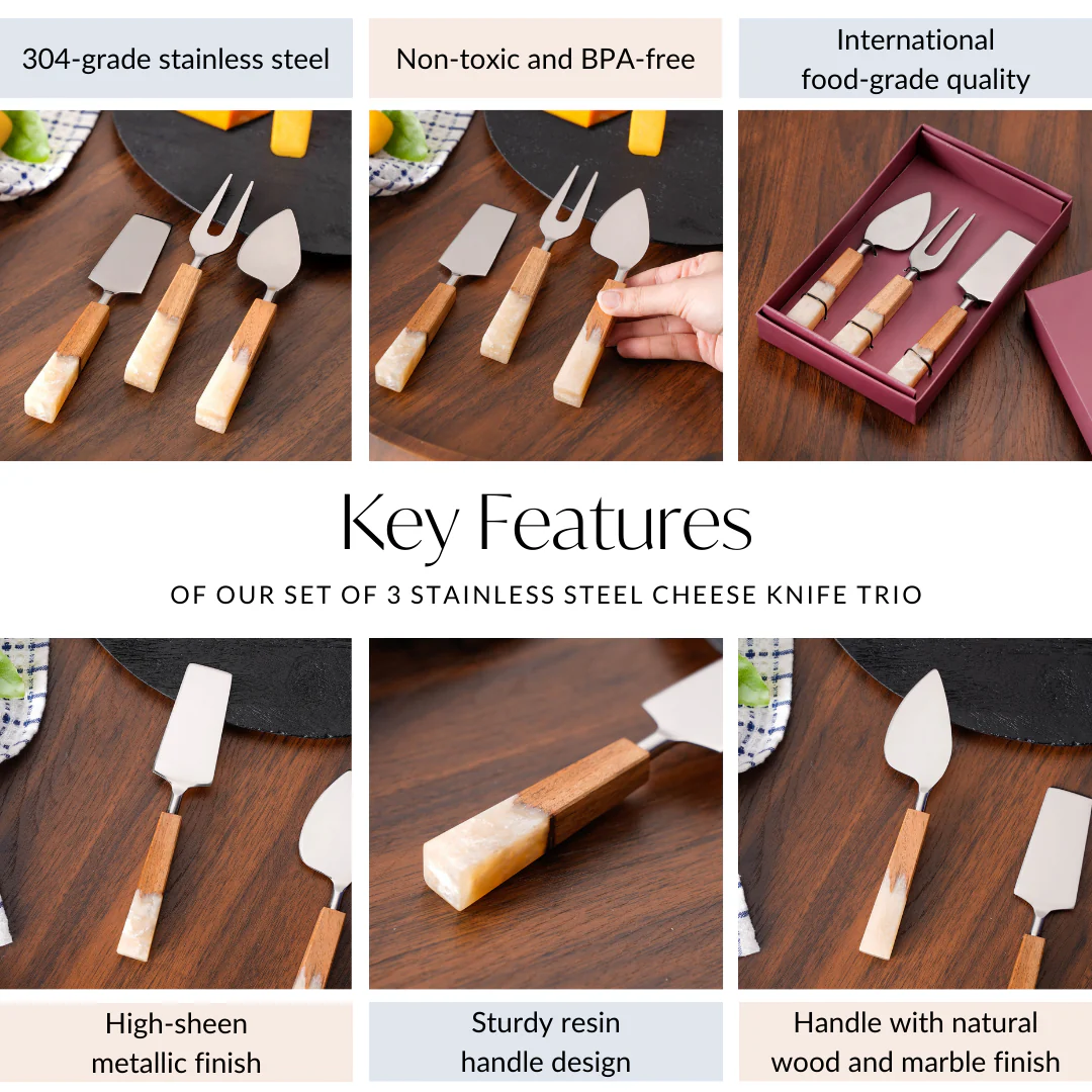Set Of 3 Cheese Knife Trio - Image 5