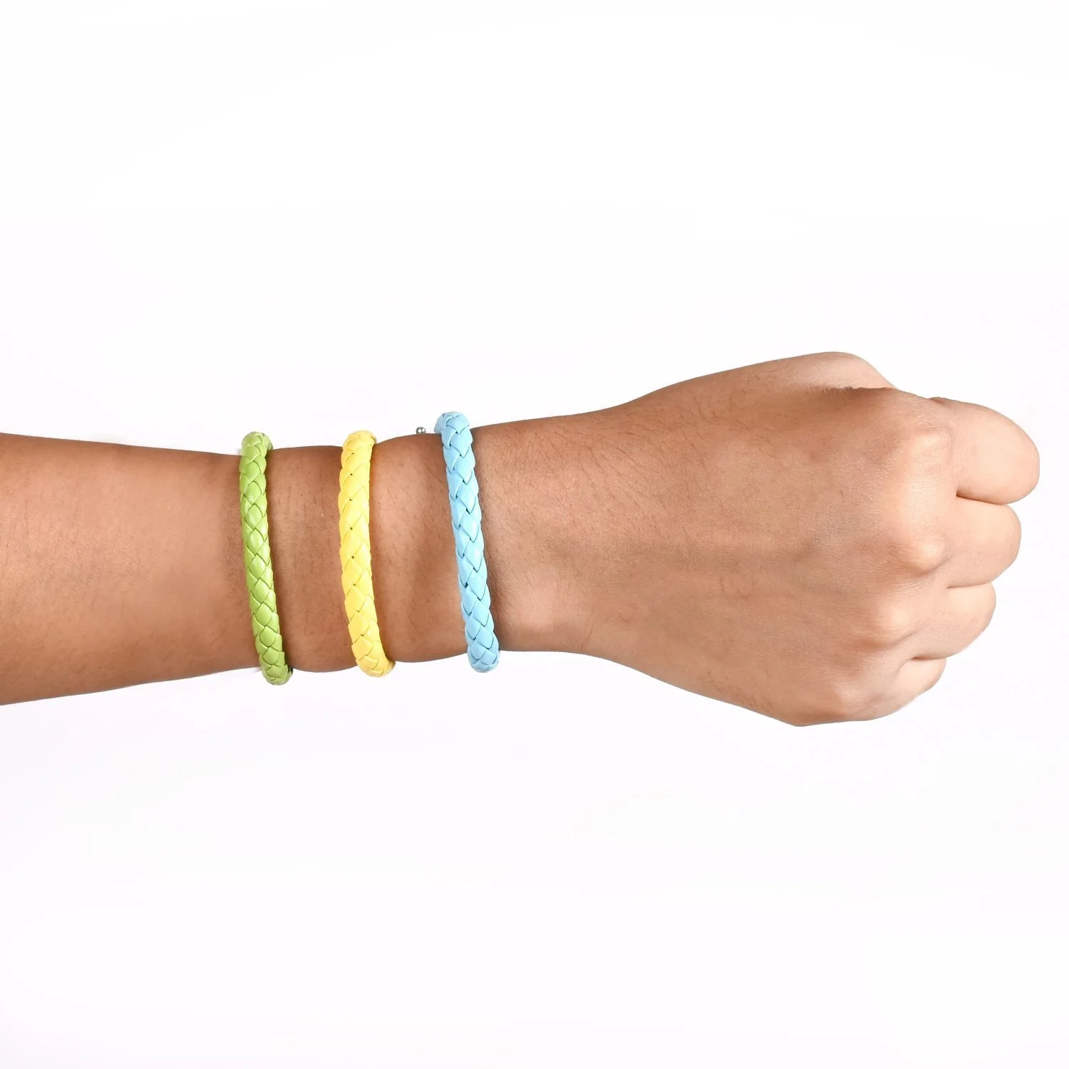 Set Of 3 Faux Leather Solid Bracelet - Image 2