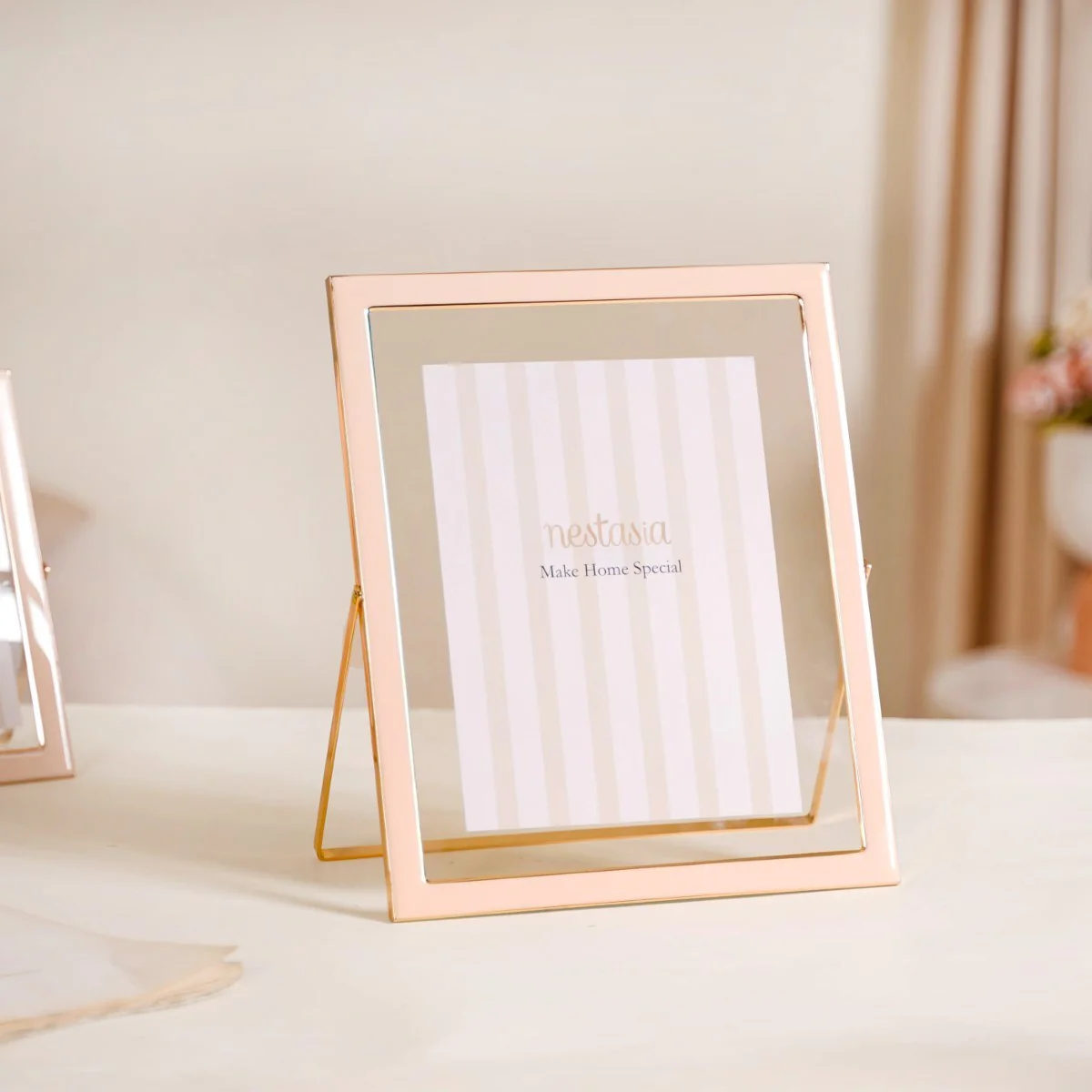 Set Of 3 Luxury Tabletop Photo Frames Peach - Image 3