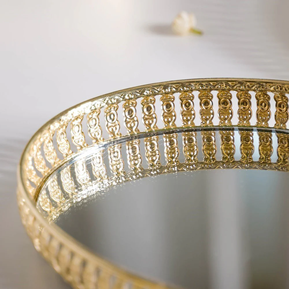 Set Of 3 Oval Metal Tray Gold - Image 12