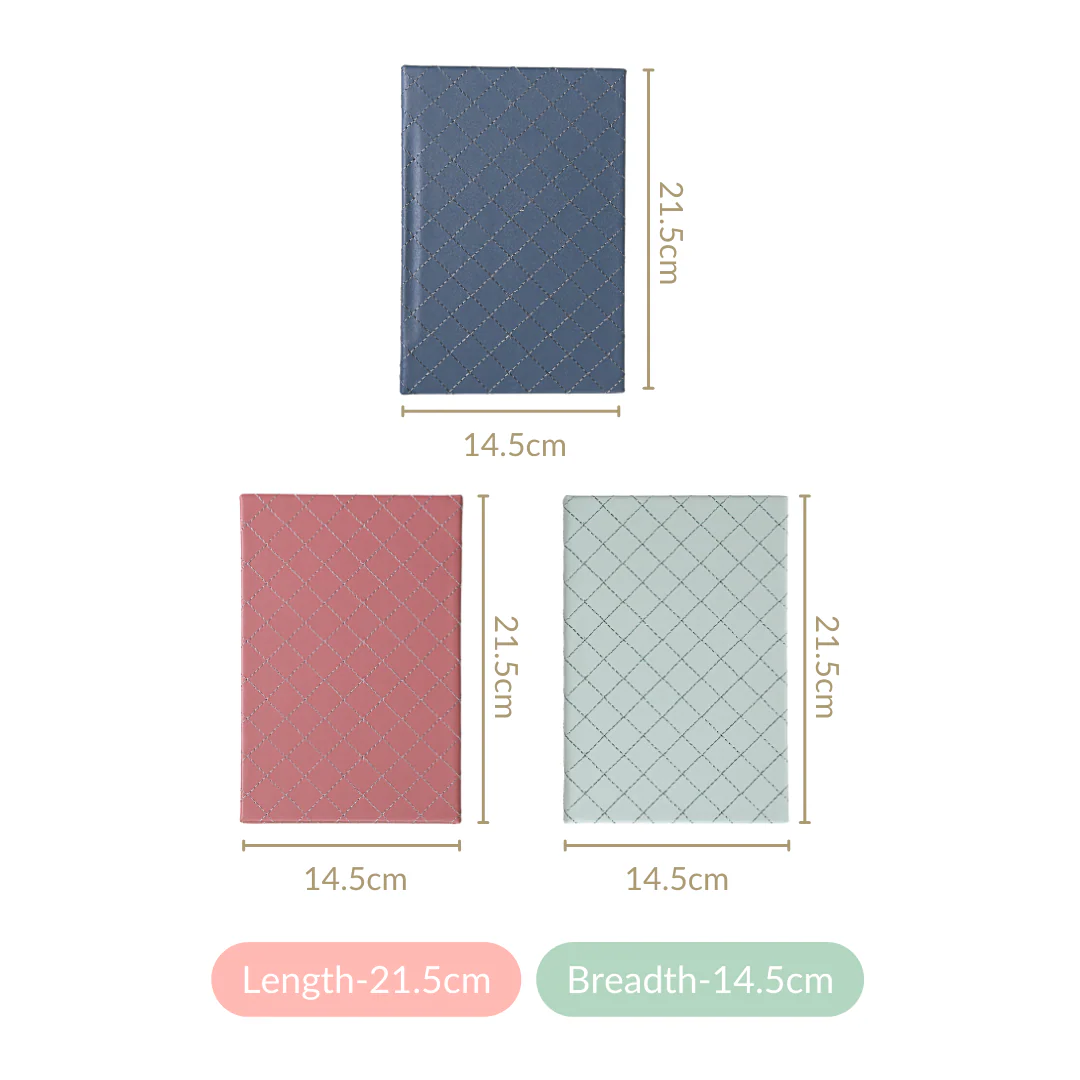 Set Of 3 Quilted Faux Leather A5 Notebooks - Image 6