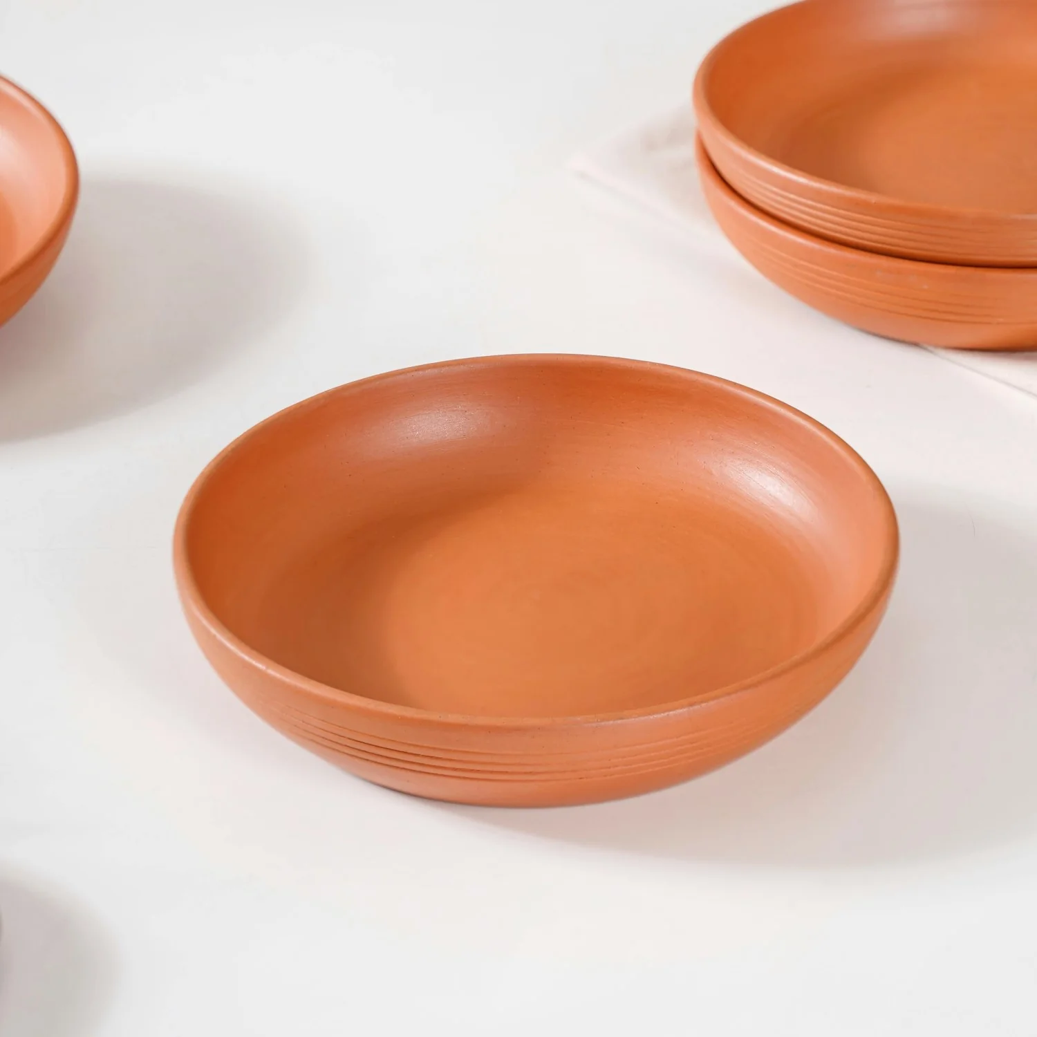 Set Of 4 Earthen Terracotta Snack Plates 7 Inch - Image 7