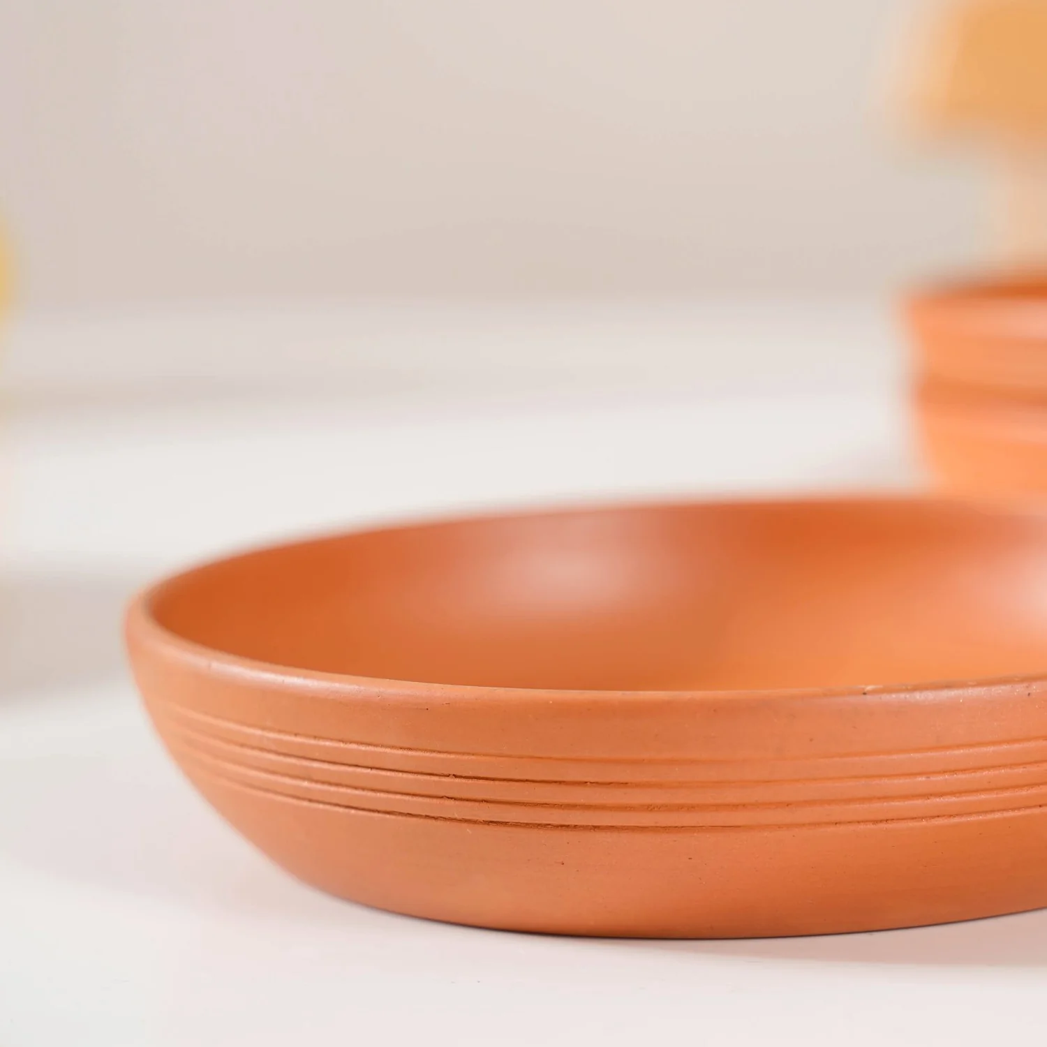 Set Of 4 Earthen Terracotta Snack Plates 7 Inch - Image 8
