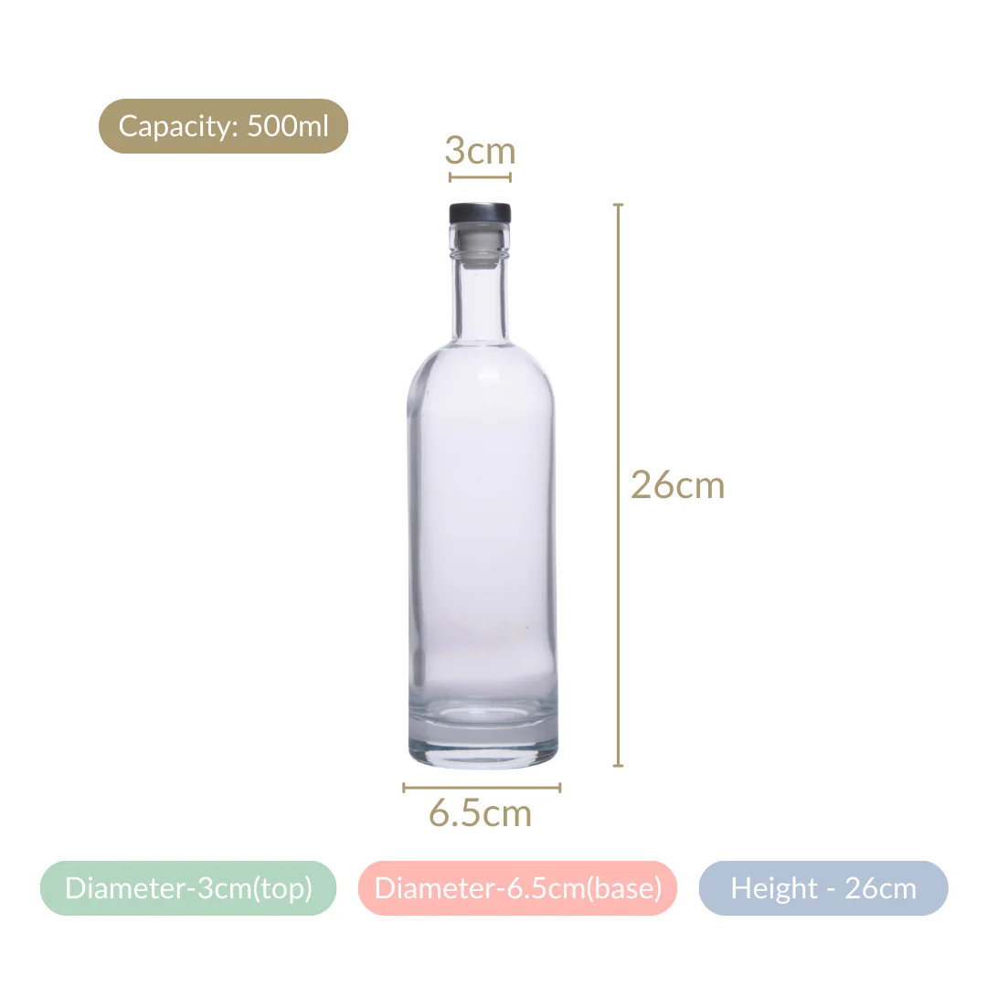 Set Of 4 Glass Water Bottle With Stopper 500ml - Image 13