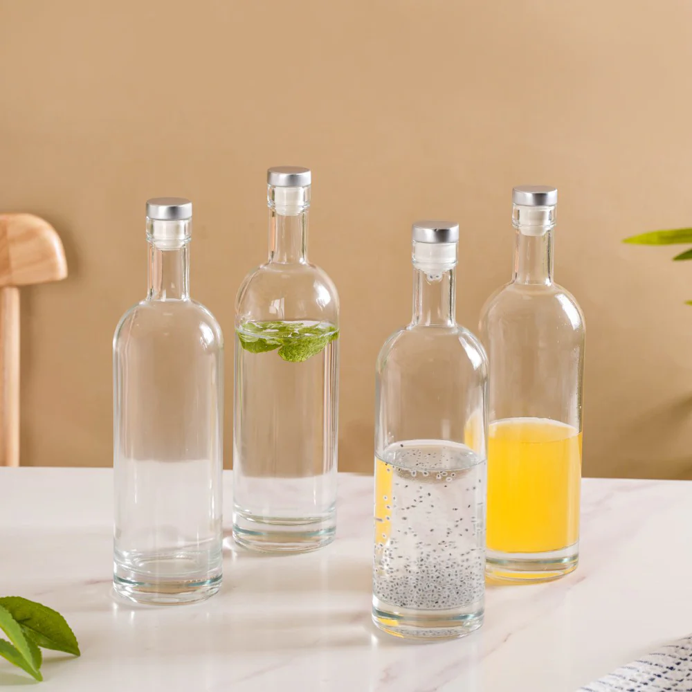 Set Of 4 Glass Water Bottle With Stopper 500ml - Image 9