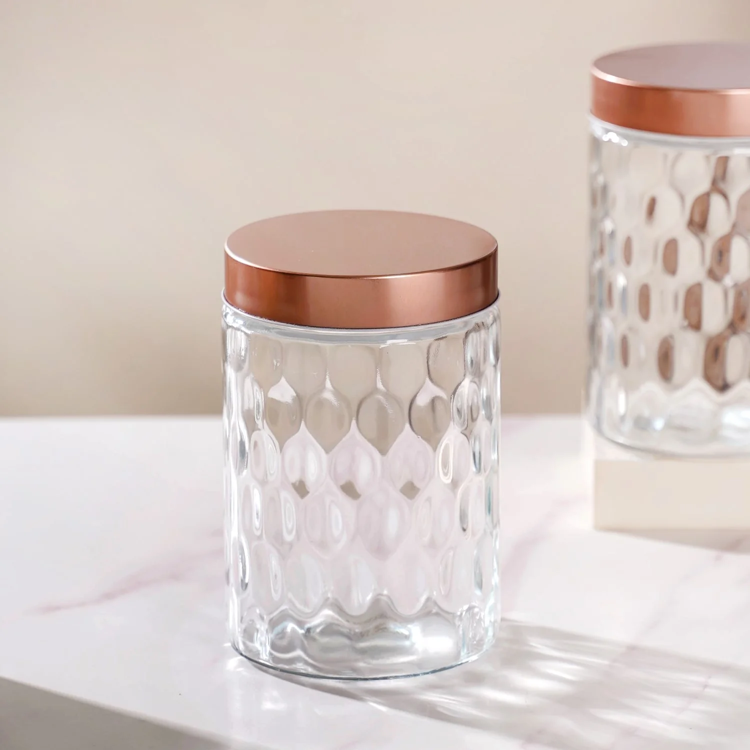 Set Of 4 Honeycomb Design Airtight Jar 1500ml - Image 3