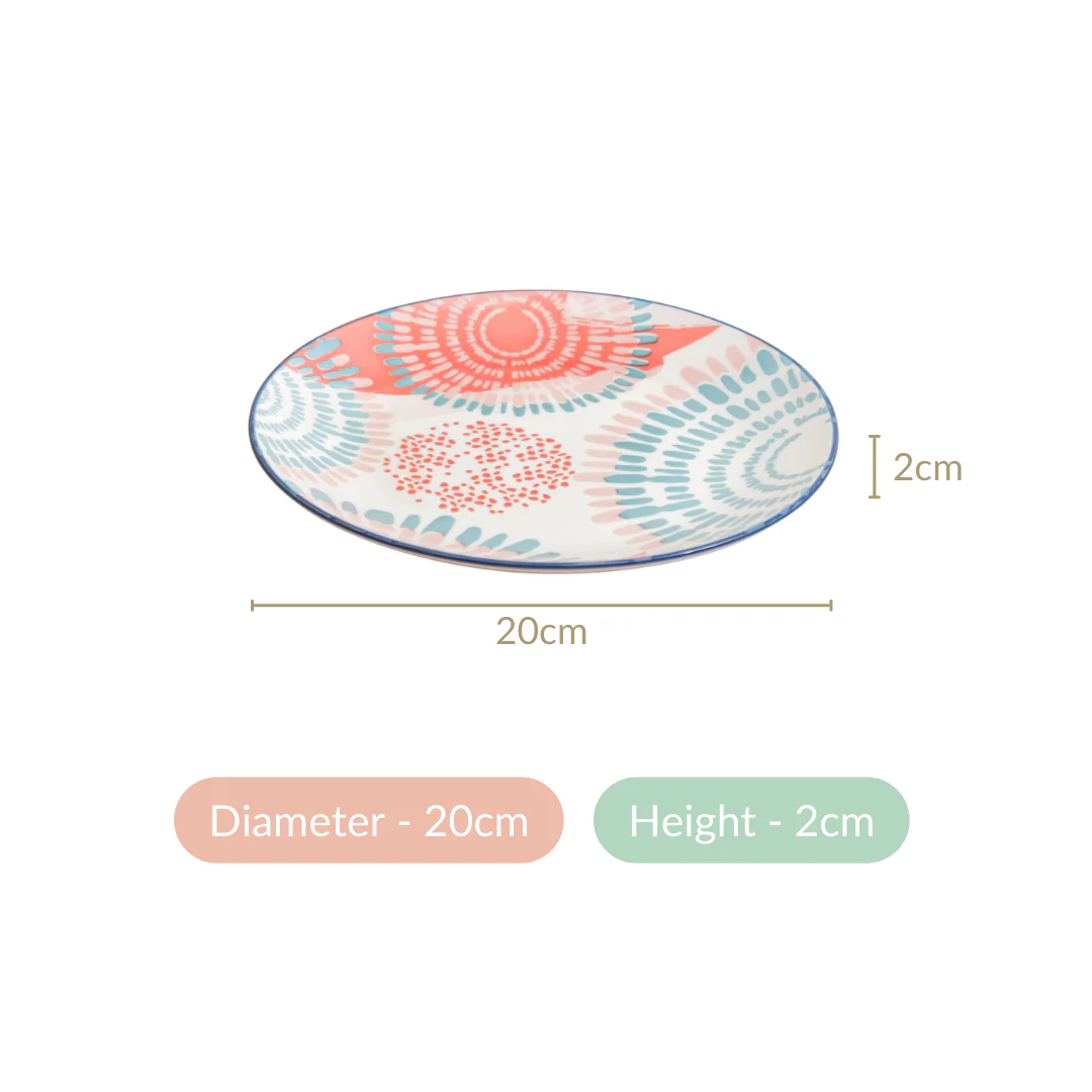 Set Of 4 Pastel Paradise Snack Plates 7 Inch - Image 5