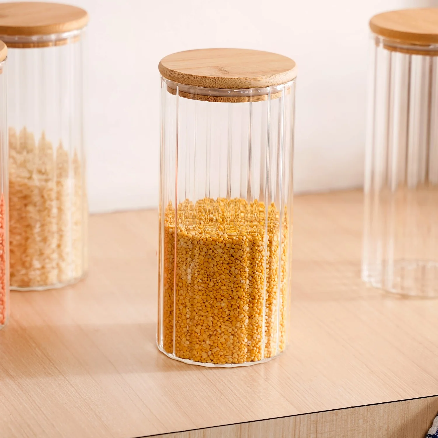 Set Of 4 Tall Airtight Glass Storage Jars With Lid 1450ml - Image 6