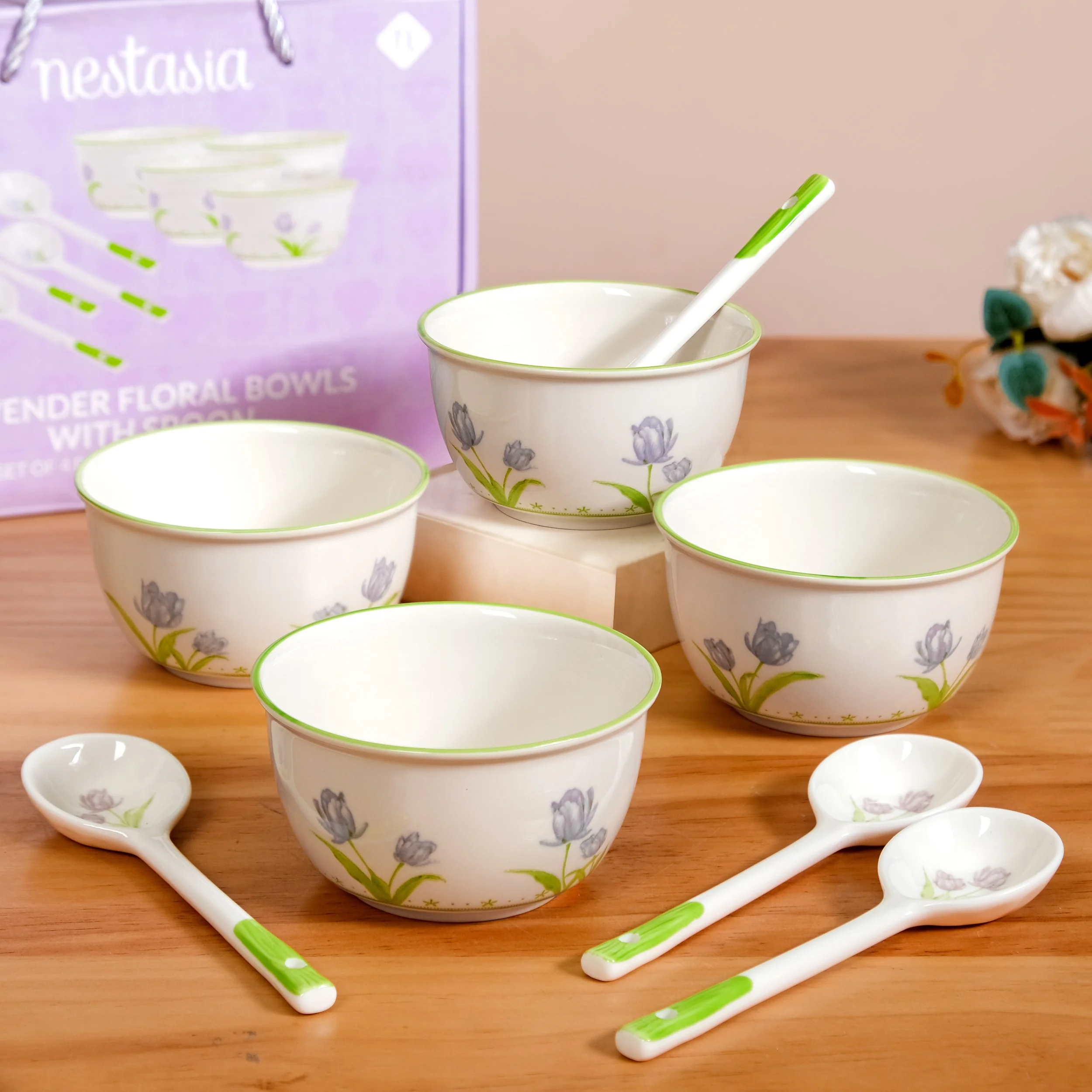 Set Of 4 Tuscany Soup Bowls With Spoons 400ml - Image 12